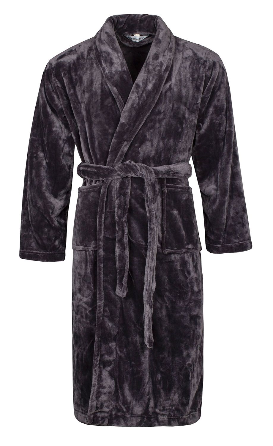 Heat Holders Soft Warm Mens Dressing Gown Antique Silver