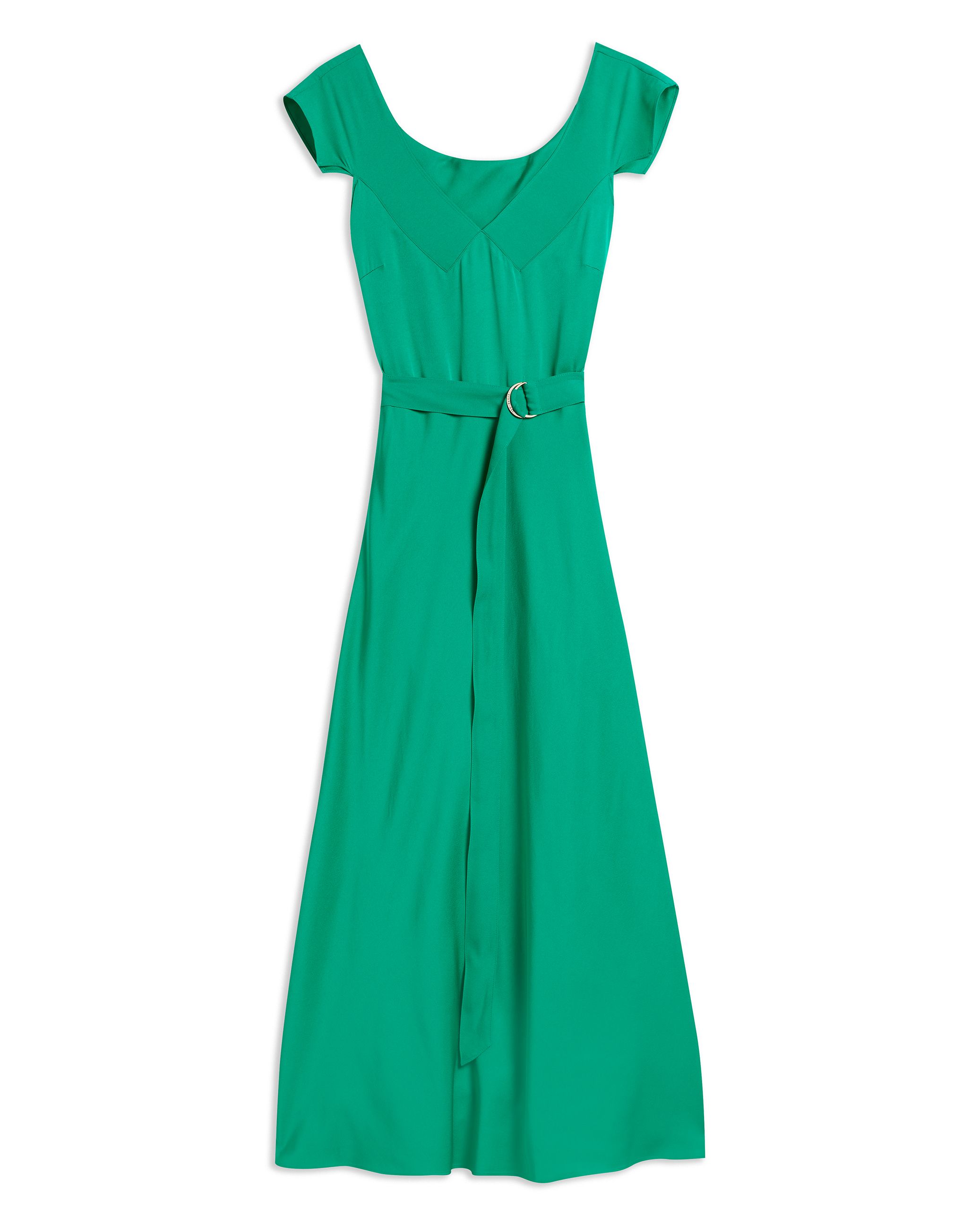 Ted Baker Noemi V Neck Bias Cut Midi Dress Mid Green