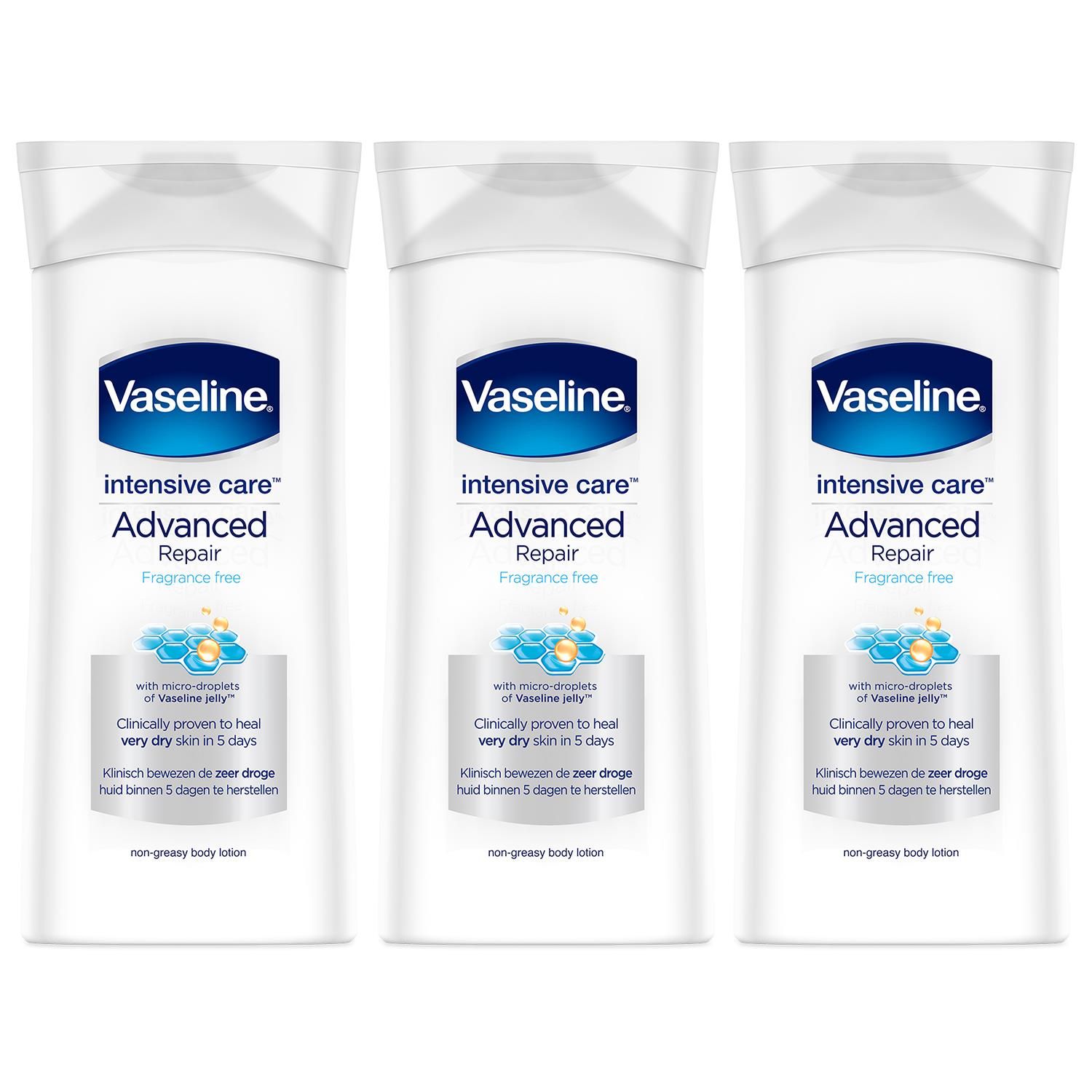 Vaseline Advanced Repair Body Lotion Intensive Care 400ml 3 Pack