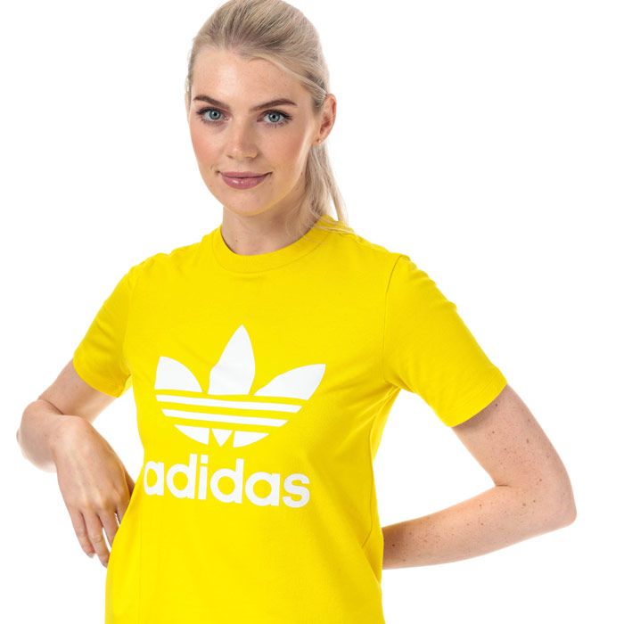 Women S Adidas Originals Trefoil T Shirt In Yellow