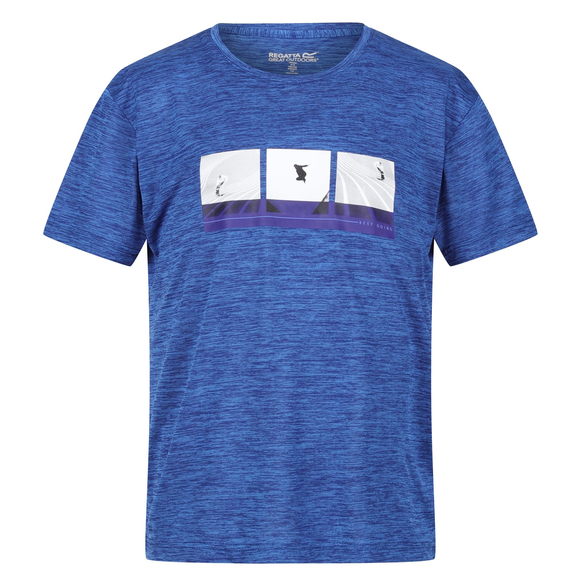 Regatta Kids Unisex Childrens/Kids Findley Graphic Print Marl T-Shirt (Strong Blue) - Size 3-4Y