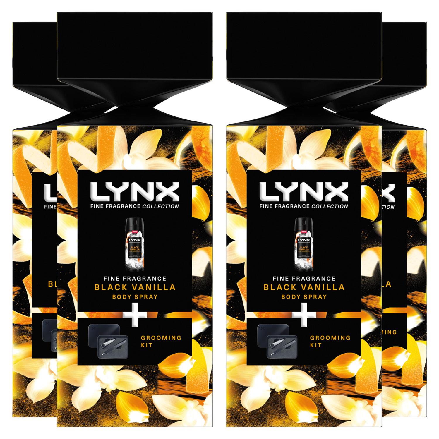 Lynx Mens Black Vanilla Body Spray with Grooming Kit, 4pk - One Size