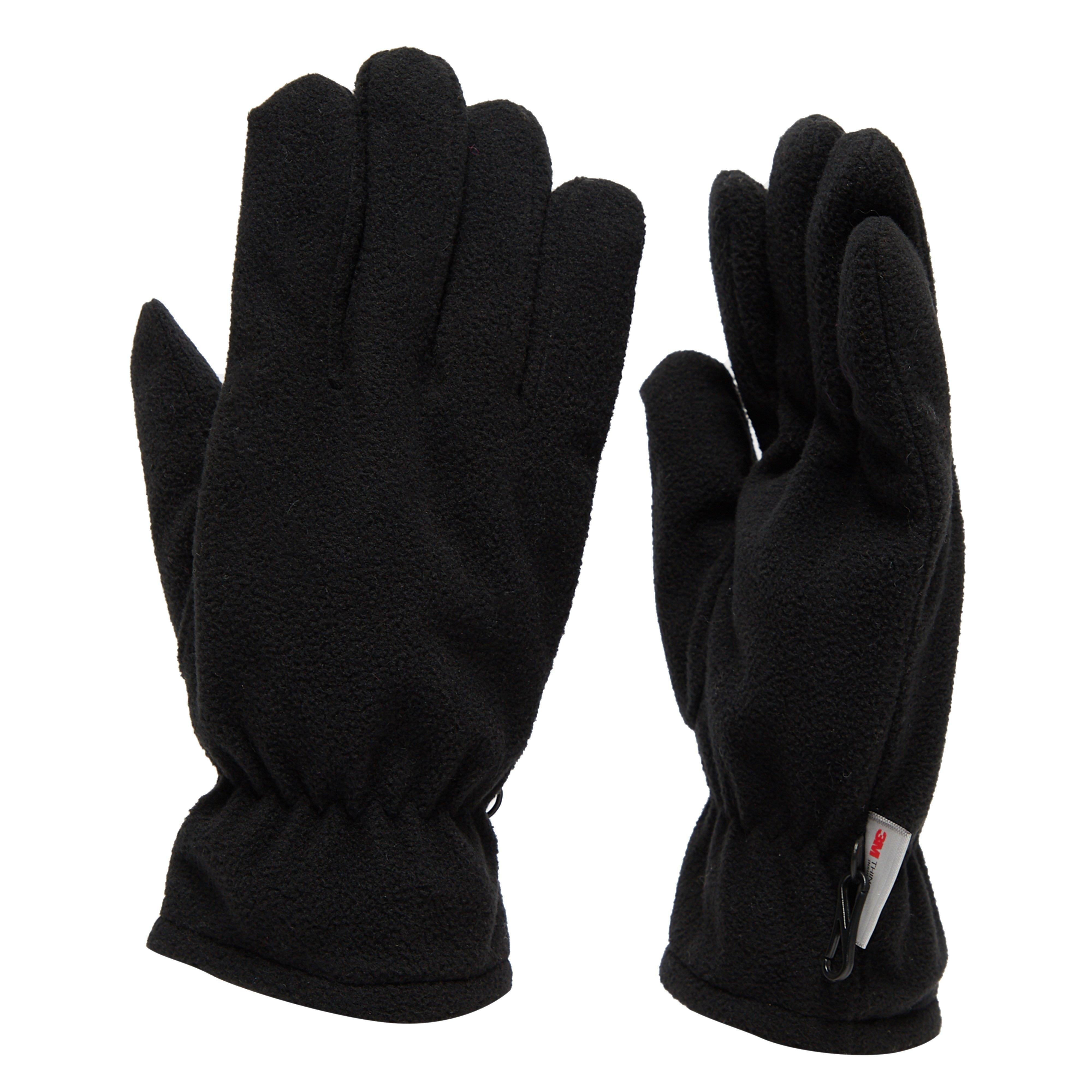 Peter Storm Mens Waterproof Thinsulate Gloves with Adjustable Wrist Strap for Cold Weather - Black - Size Large