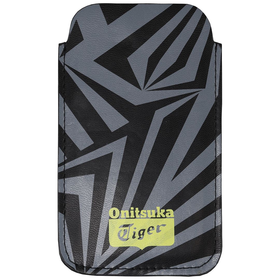 Onitsuka Tiger Mens Printed Grey Black Leather iPhone 5 Pouch Sleeve Case 113939 0900 material_leather1 - One Size