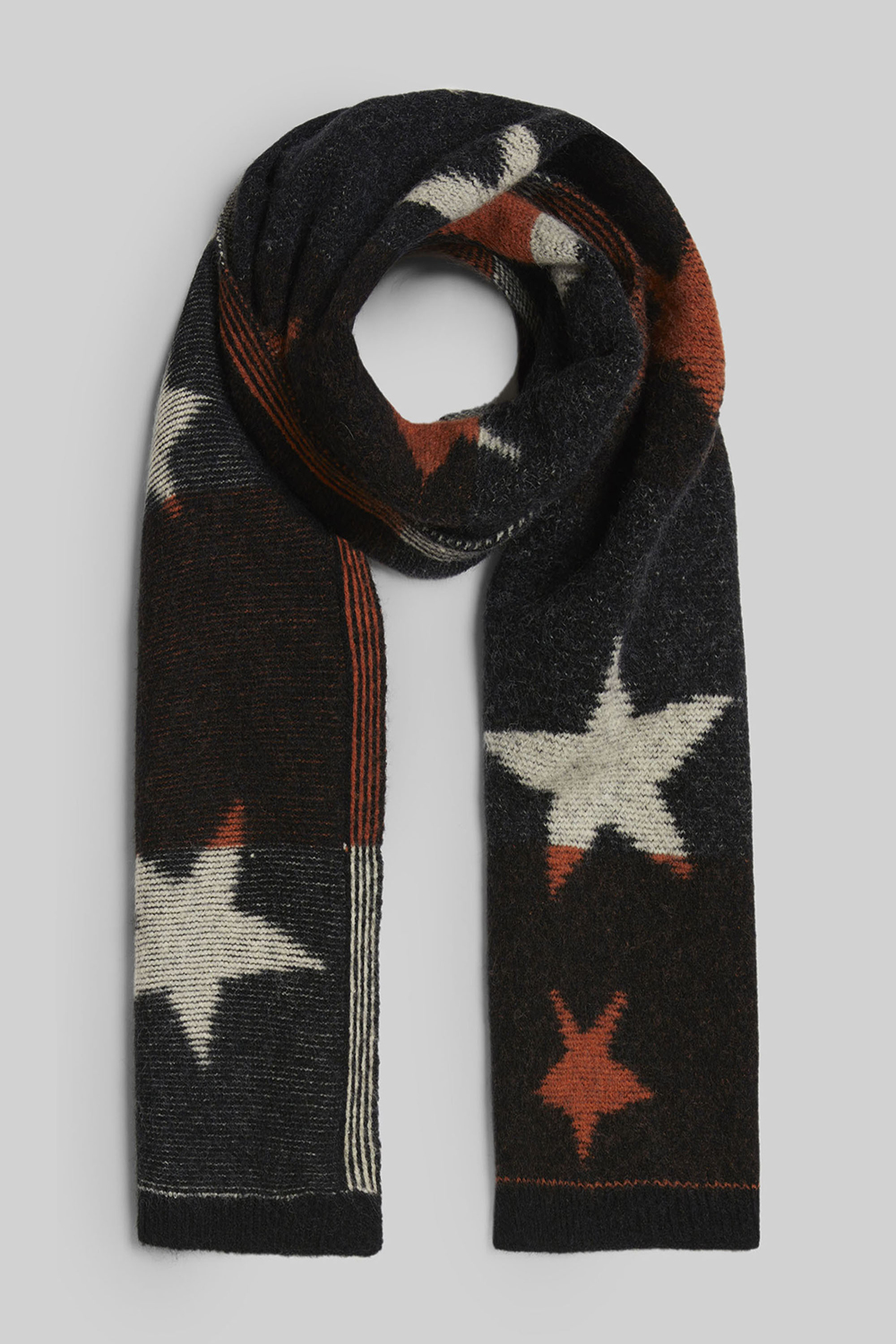 James Lakeland Womens Star Detail Scarf Orange - One Size