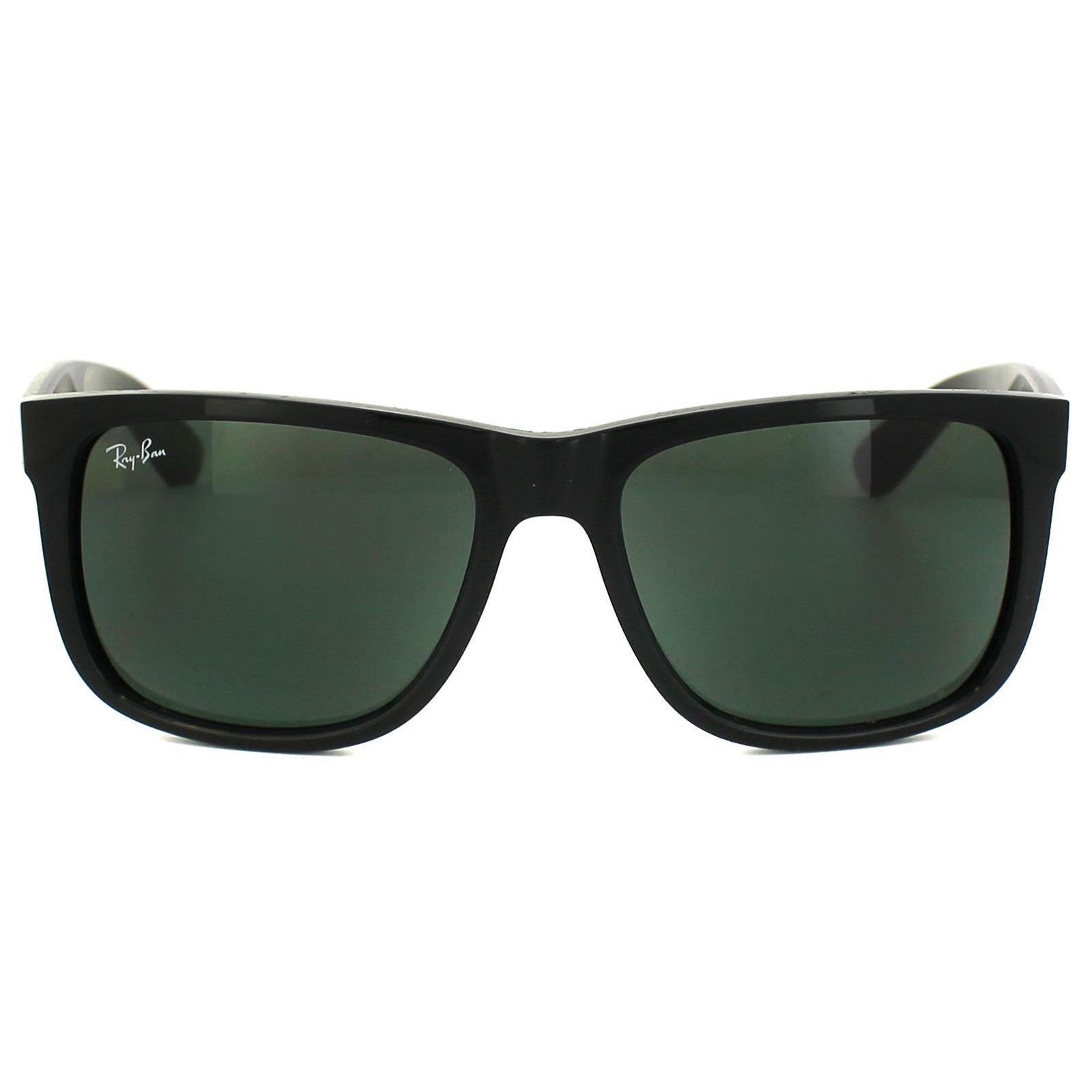 Ray-Ban Unisex Sunglasses Justin 4165 601/71 Shiny Black Green - One Size