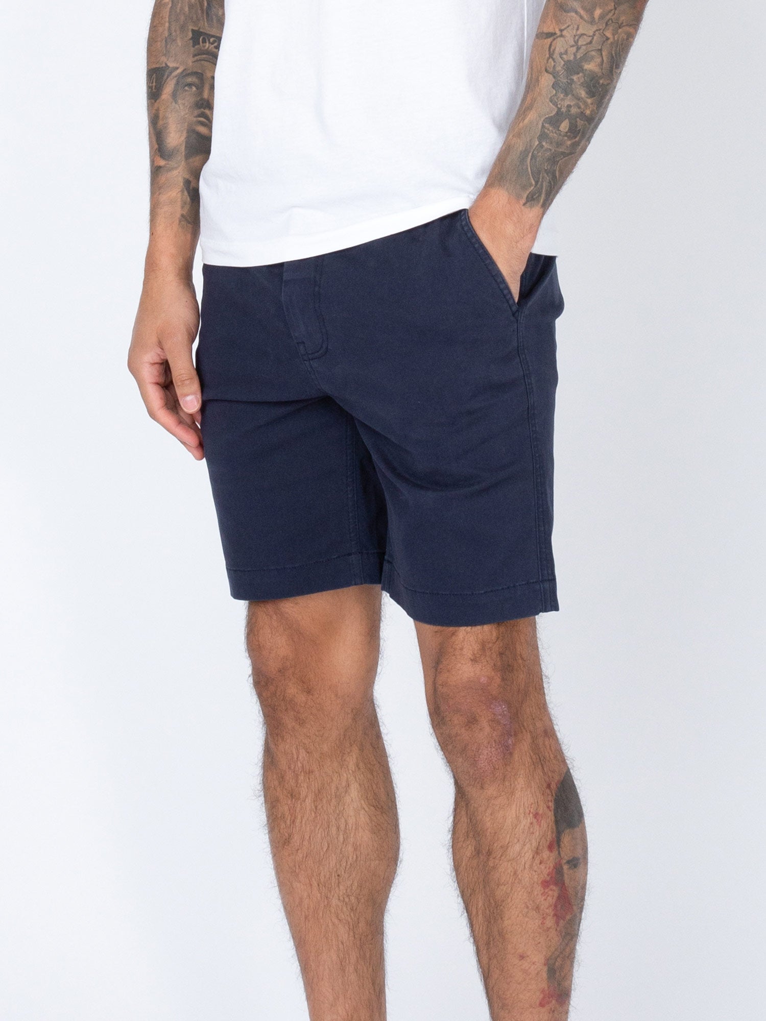 Luke 1977 Mens New Corbit Chino Shorts in Navy Cotton - Size 30 (Waist)