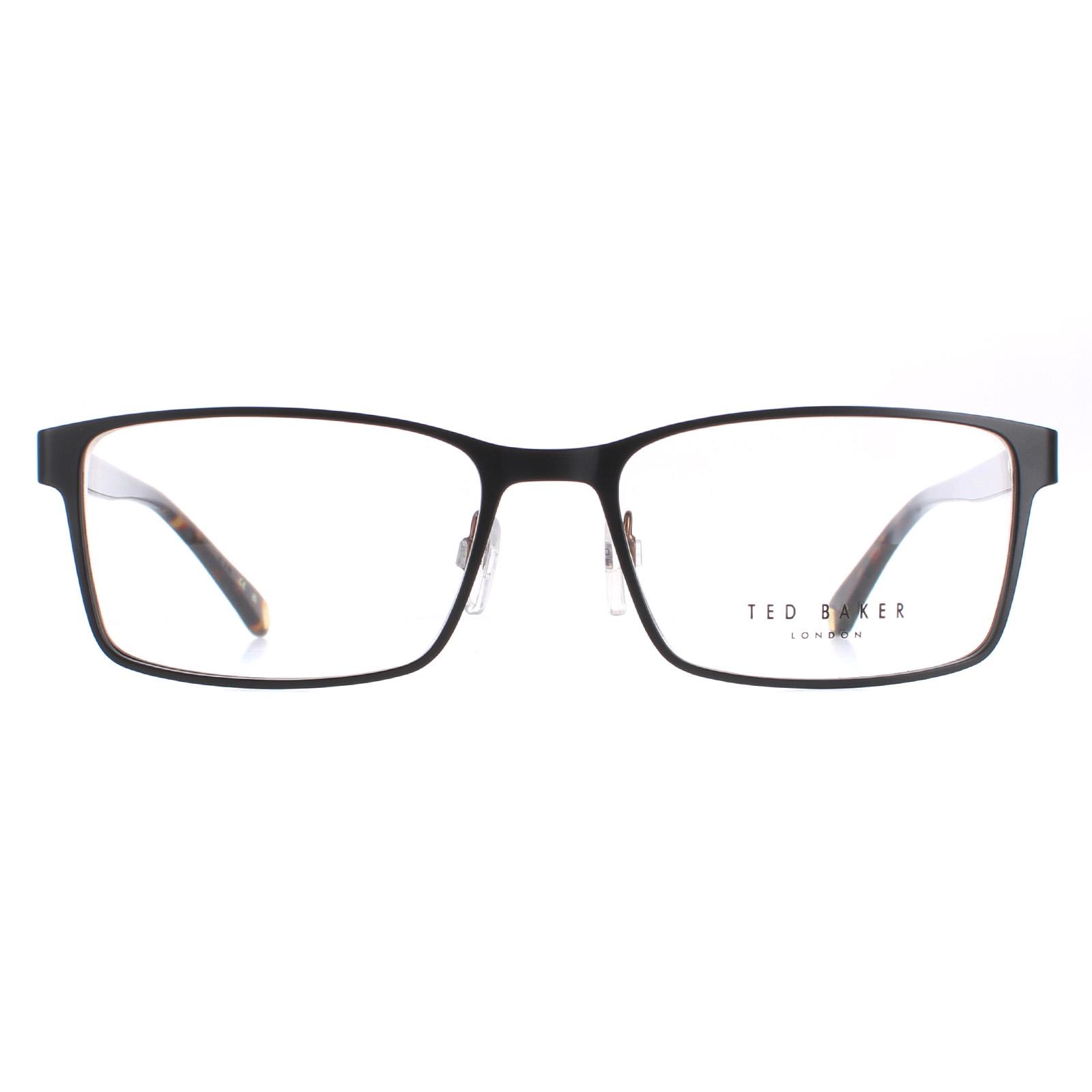 Ted Baker Rectangle Mens Black Glasses Metal - One Size