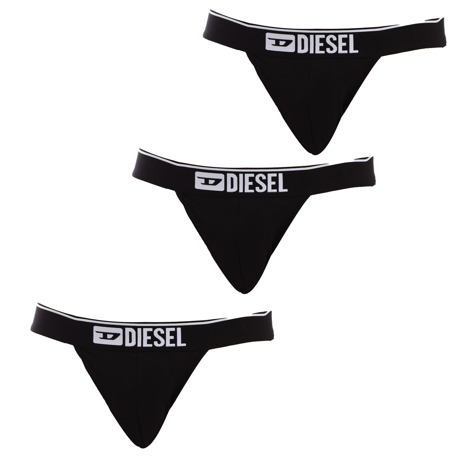 Diesel Mens Pack-3 Breathable fabric jockstrap 00SH9I-0GDAC man - Black - Size Large