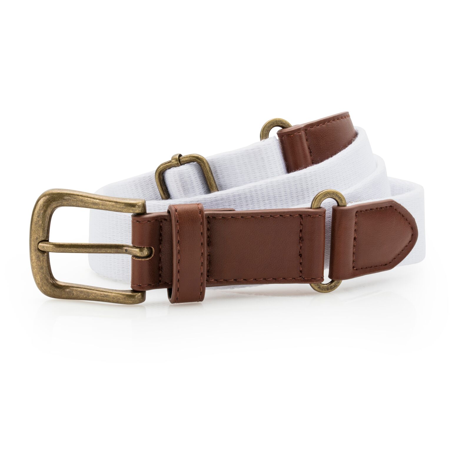 Asquith & Fox Mens Faux Leather And Canvas Belt (White) - One Size