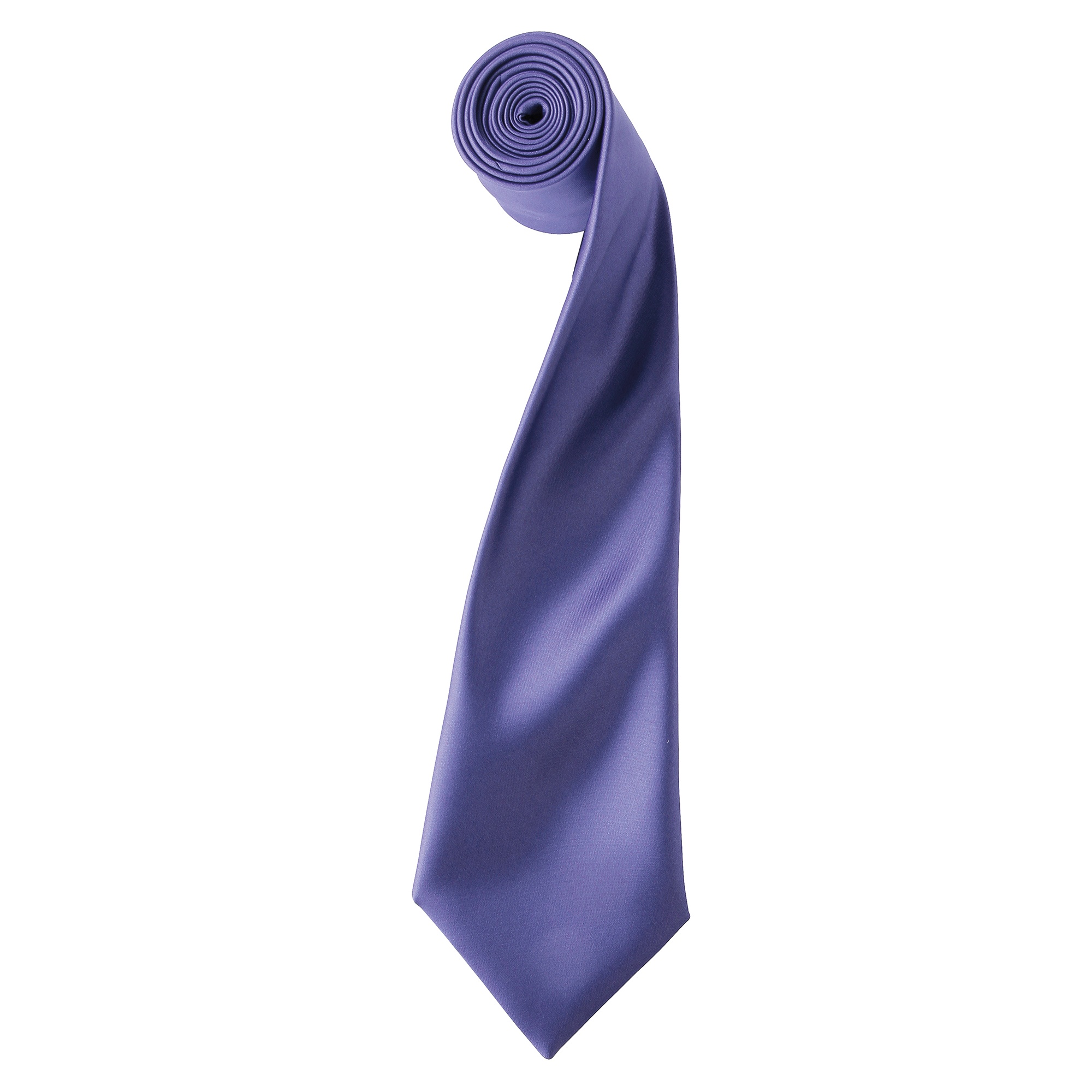 Premier Mens Plain Satin Tie (Narrow Blade) (Purple) - One Size