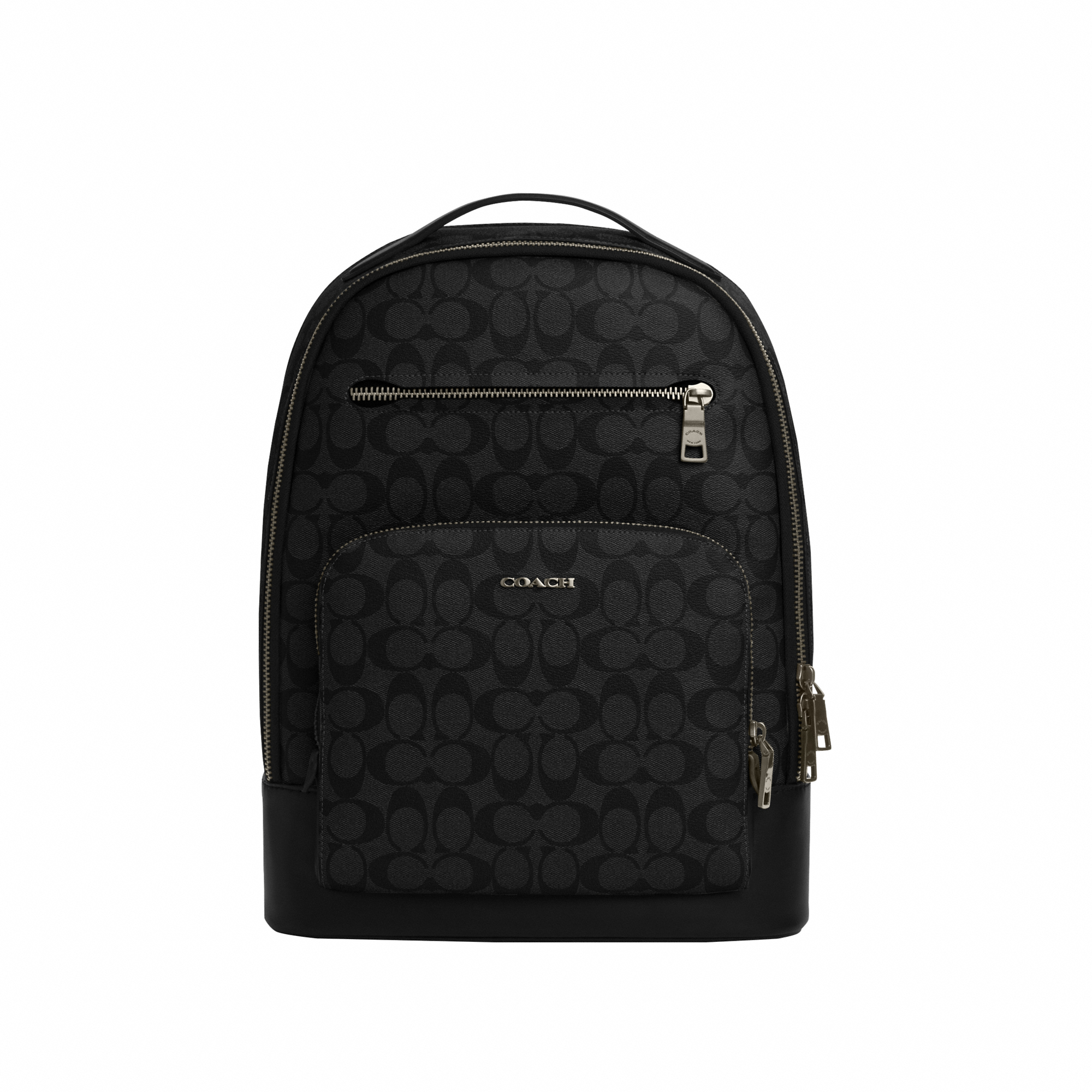 Coach Mens Ethan Backpack in Signature Coated Canvas Bag - Black - One Size