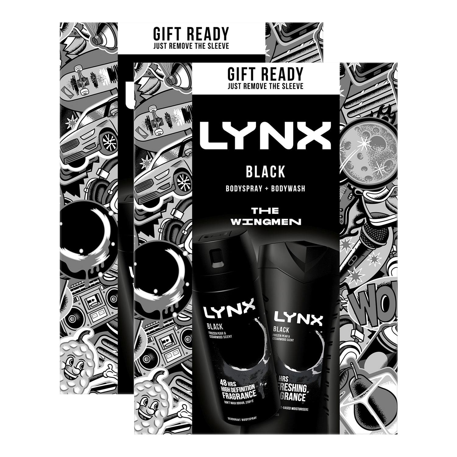 Lynx Mens Black Body Spray & Wash Duo Gift Set for Him, 2pk - One Size