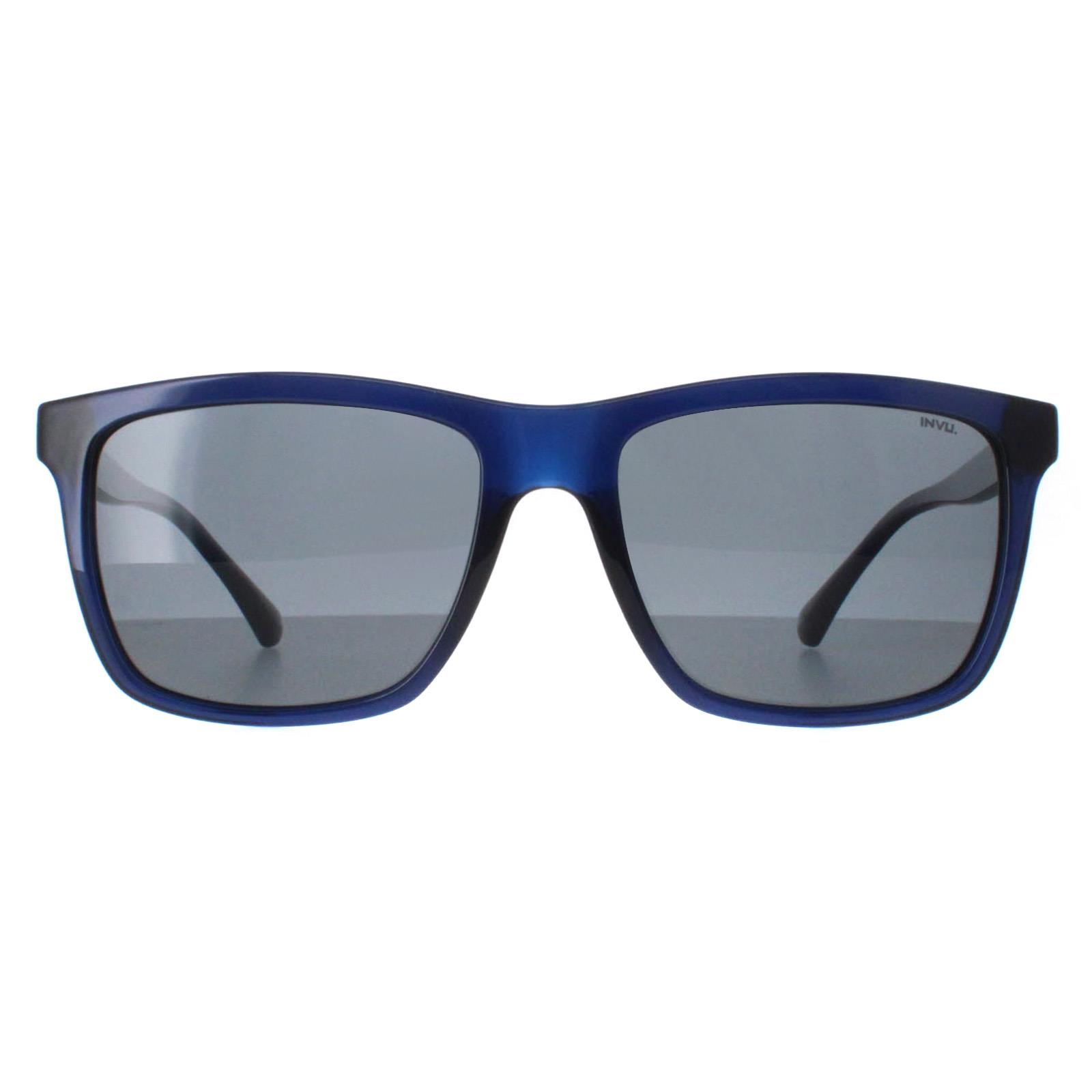 INVU Rectangle Unisex Blue Polarized B2107 - One Size