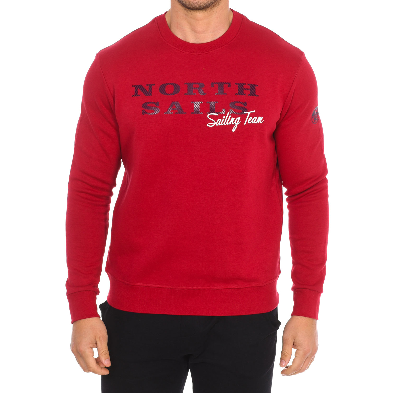 North Sails Mens Long-sleeved crew-neck sweatshirt 9022970 men - Dark Red - Size Small