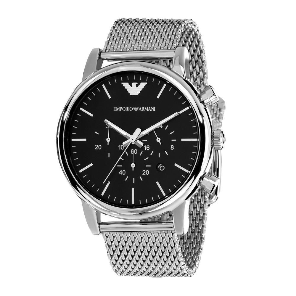 Emporio Armani Mens Classic Stainless Steel Watch Grey - Silver Stainless Steel (archived) - One Size