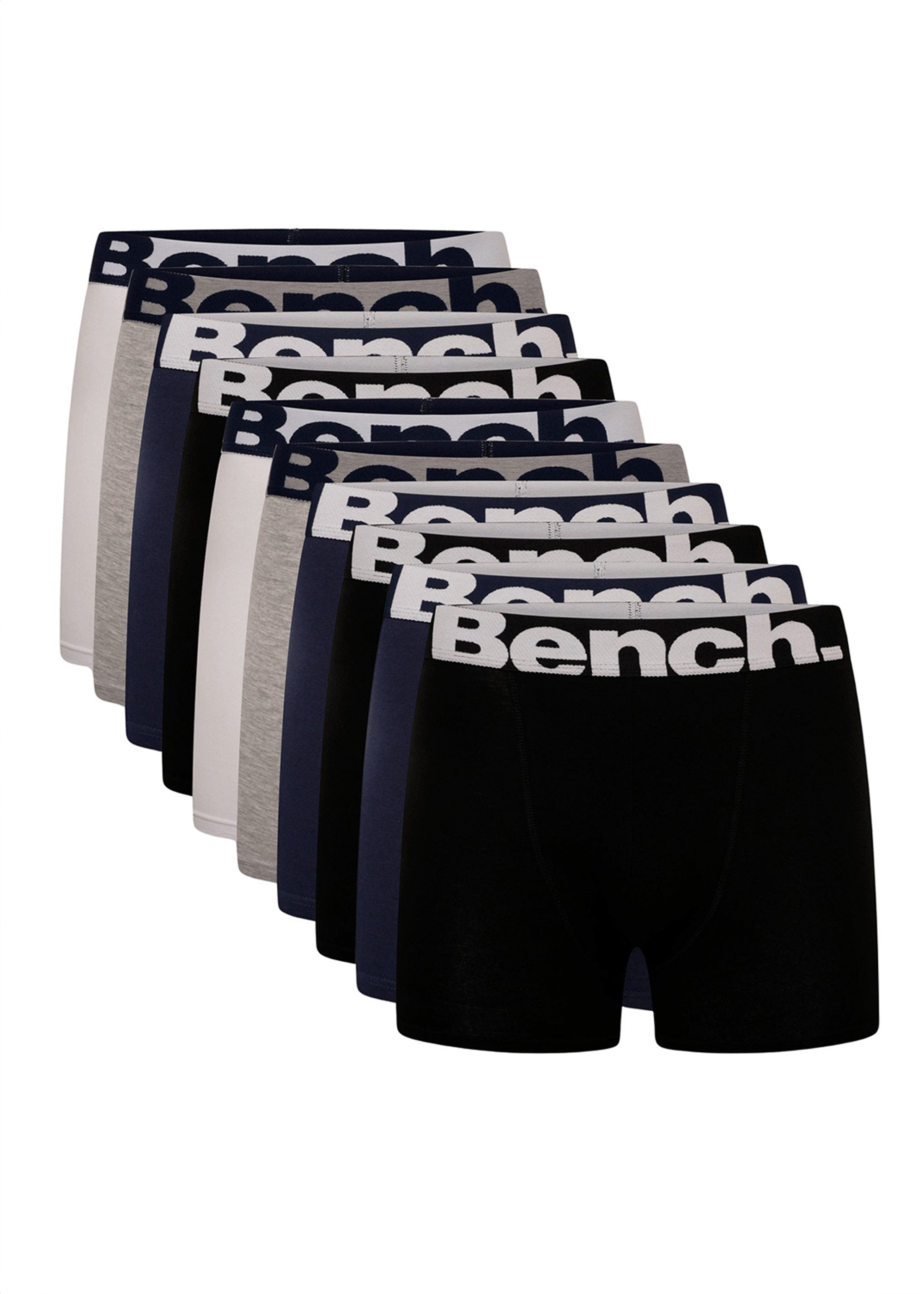 Bench Mens 10 Pack 'Yalden' Cotton Rich Boxers - Black - Size X-Large