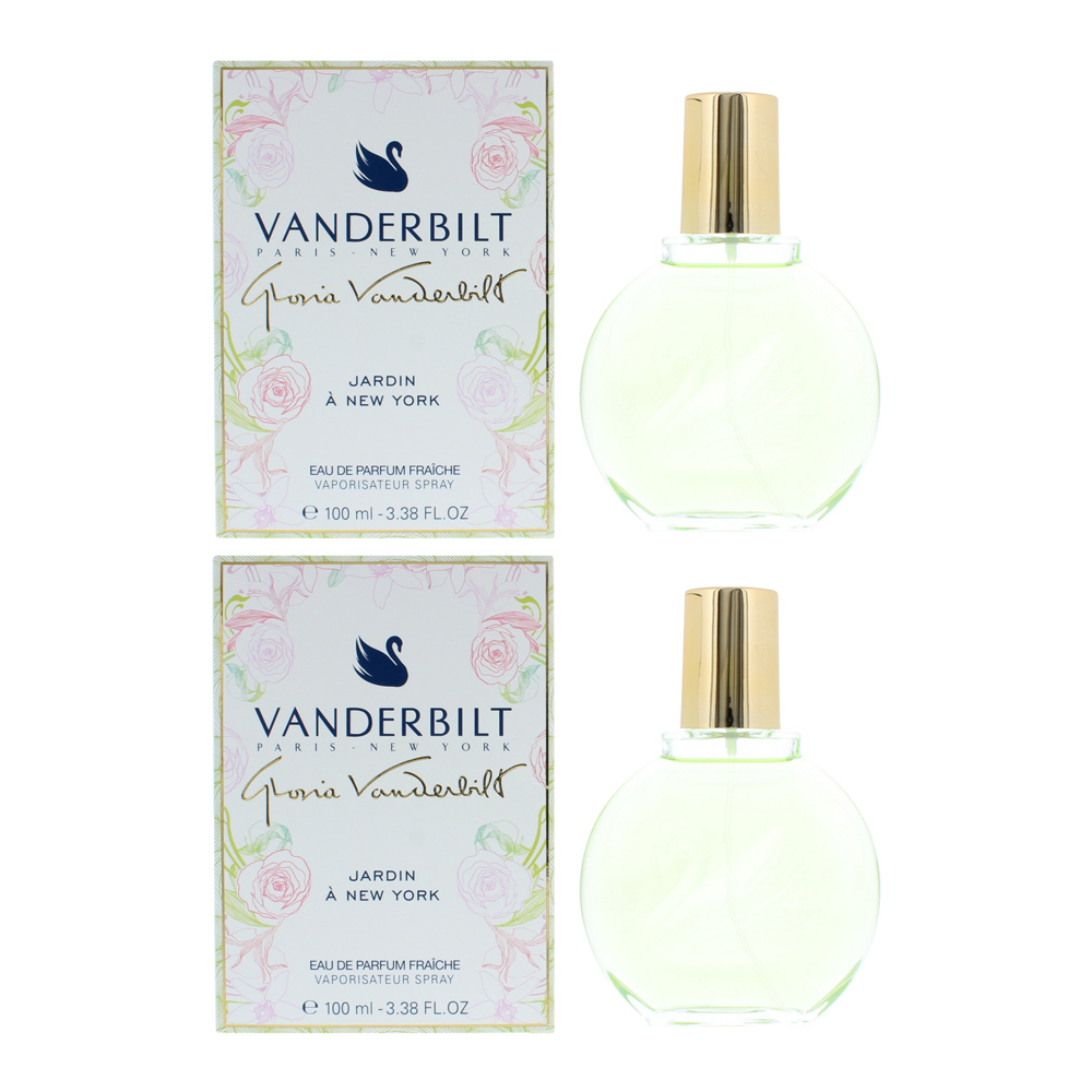 Gloria Vanderbilt Womens Jardin A New York Eau de Parfum Fraiche 100ml Spray For Her x2 - NA - One Size