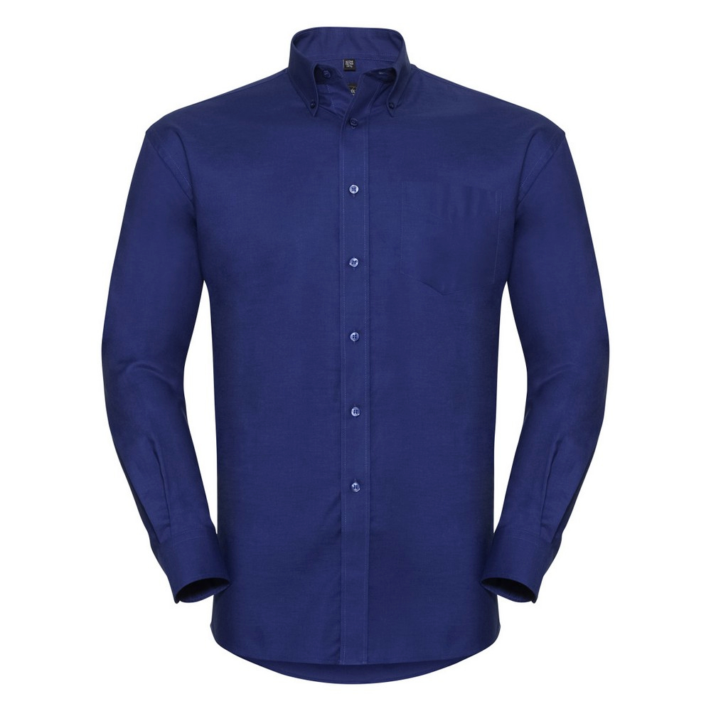 Russell Athletic Collection Mens Long Sleeve Easy Care Oxford Shirt (Bright Royal) - Multicolour - Size 17 inch