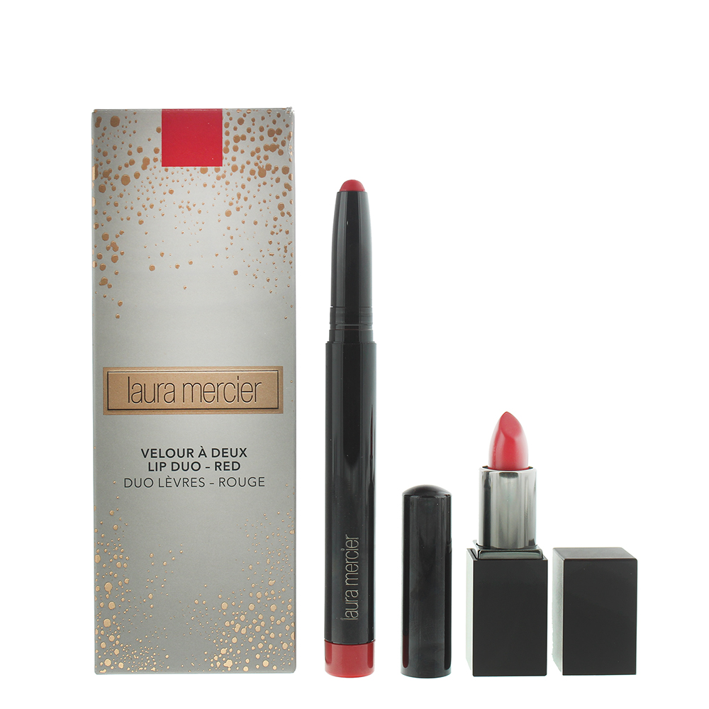 Laura Mercier Womens Lip Duo Red Cosmetic Set Gift Set : Lip Colour 2.75 - Matte Lipstick 1.4g - One Size