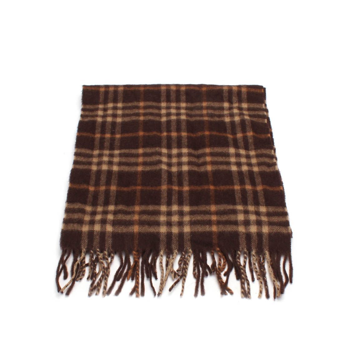 Burberry Pre-owned Womens Plaid Cashmere Scarf - Brown Wool (archived) - One Size