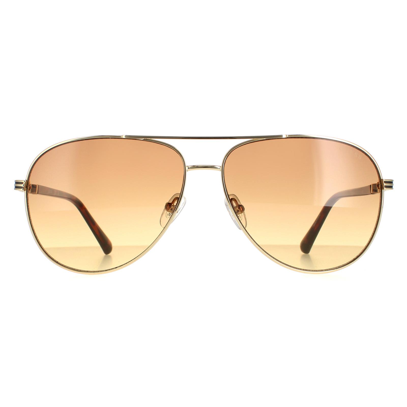 Guess Aviator Mens Gold Brown Gradient GU00043 Metal (archived) - One Size