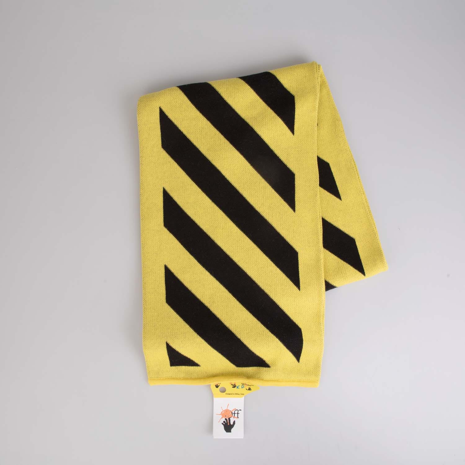 Off-White Boys Accessories Off White Juniors Arrow Diagonal Scarf in yellow black Cotton - One Size