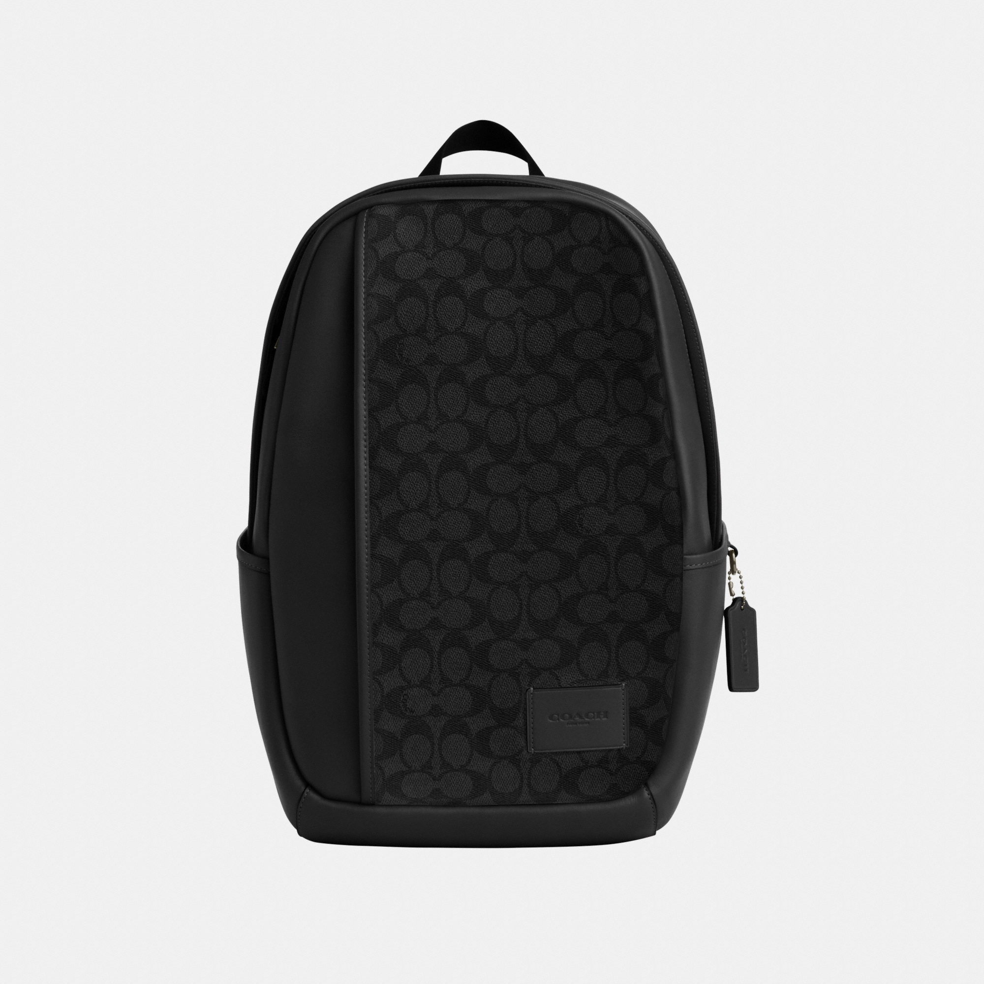 Coach Mens Edge Backpack in Signature Bag - Charcoal material_Plastic - One Size