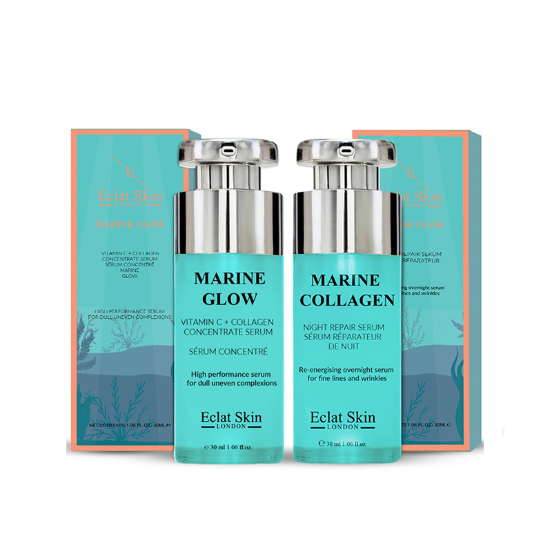 Eclat Skin London Unisex Marine Collagen Night Repair Serum 30ml + Glow Vitamin C + Concentrate - NA - One Size