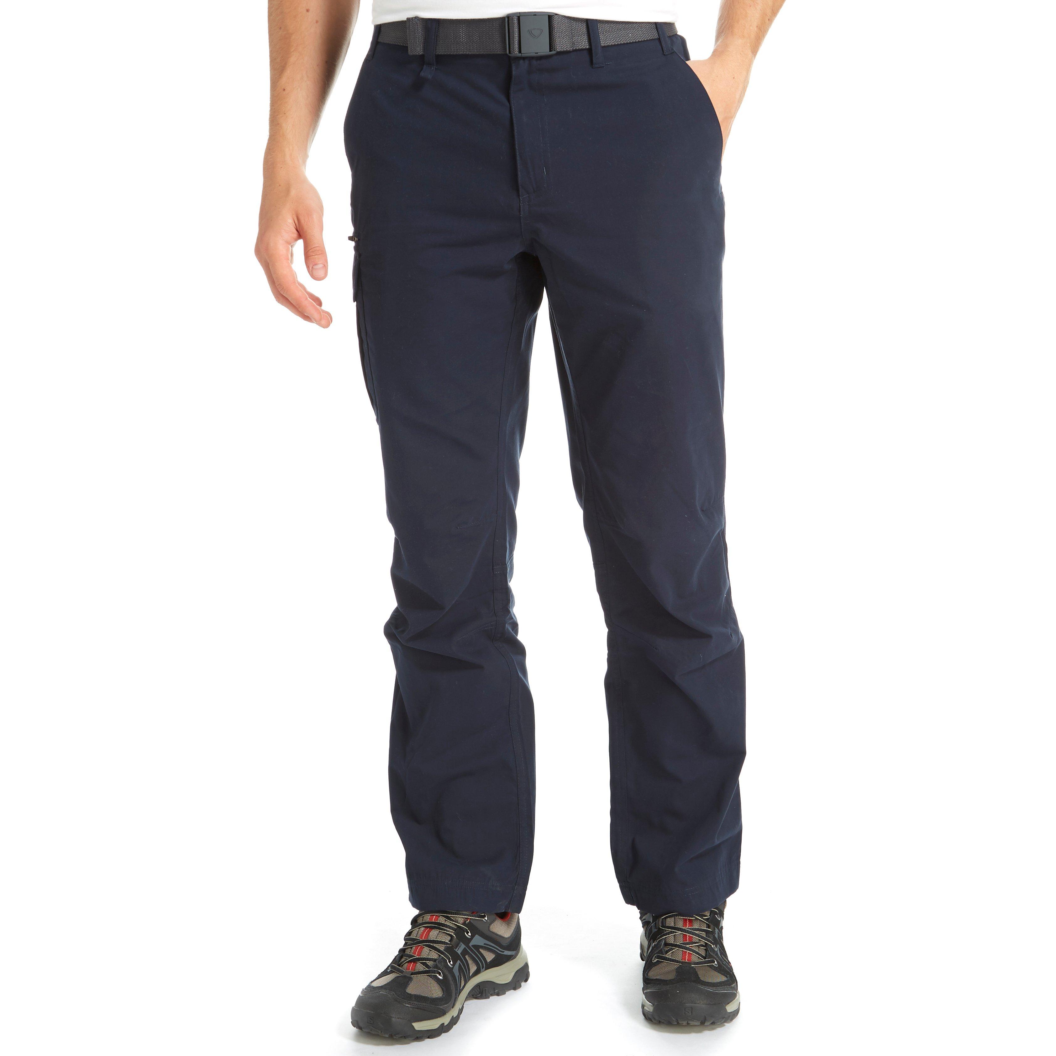 Brasher Mens Water Resistant Walking & Hiking Trousers with Multiple Pockets - Navy Cotton - Size 32 (Waist)