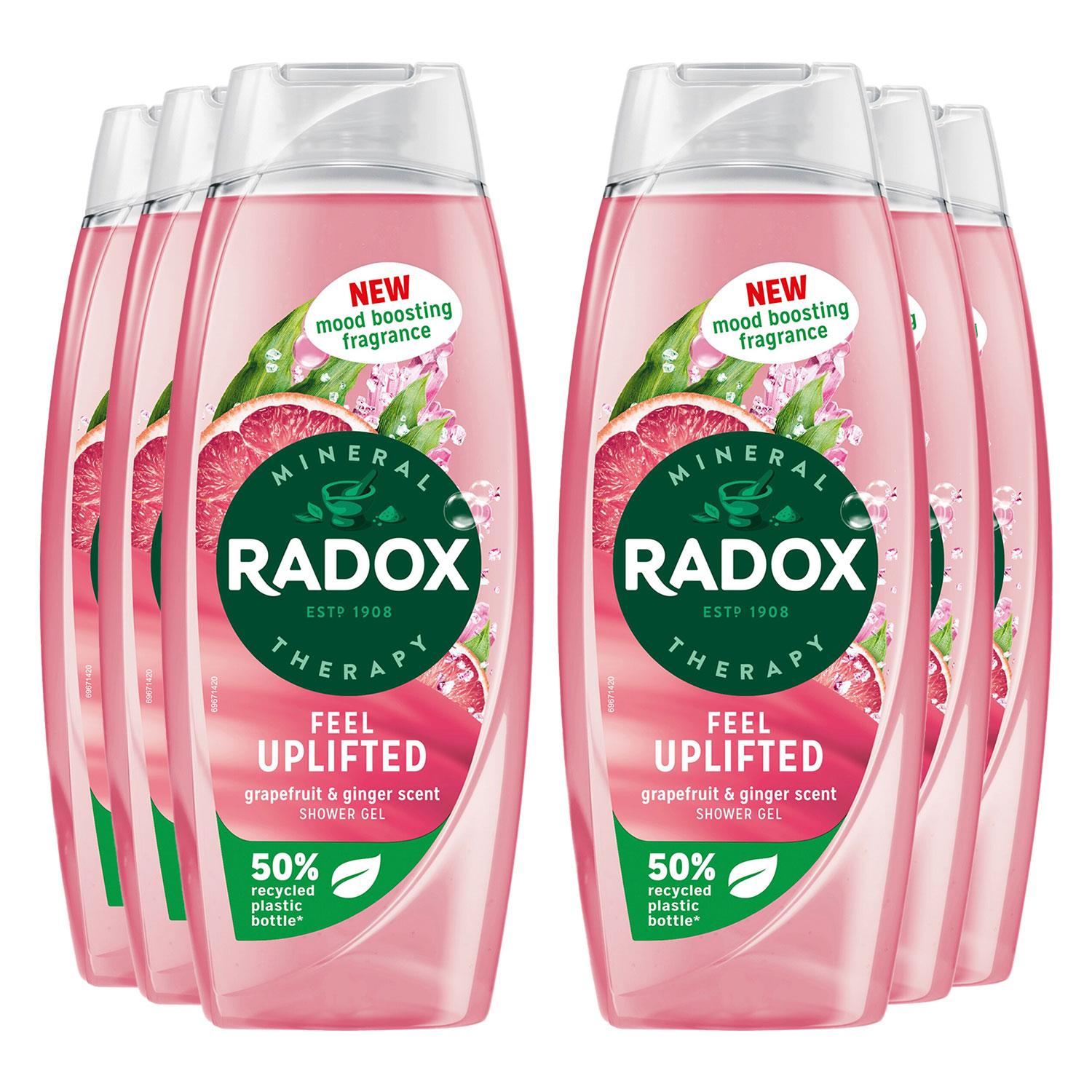 Radox Womens Shower Gel Feel Uplifted With Grapefruit & Ginger Scent 450 ml, 6 Pack - NA - One Size