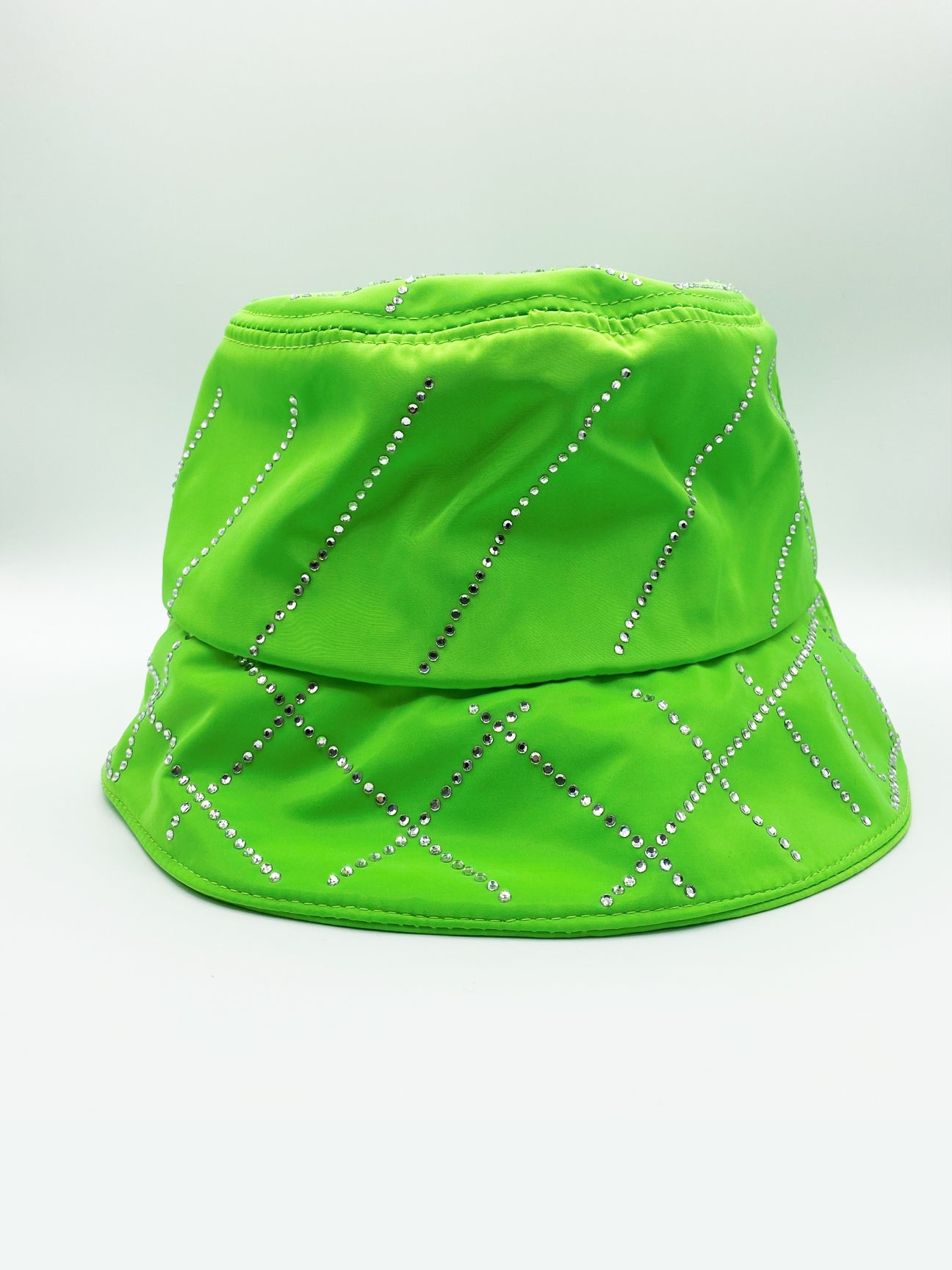 SVNX Mens Rylee Bucket Hat With Rhinestone Trim In Lime Green - One Size