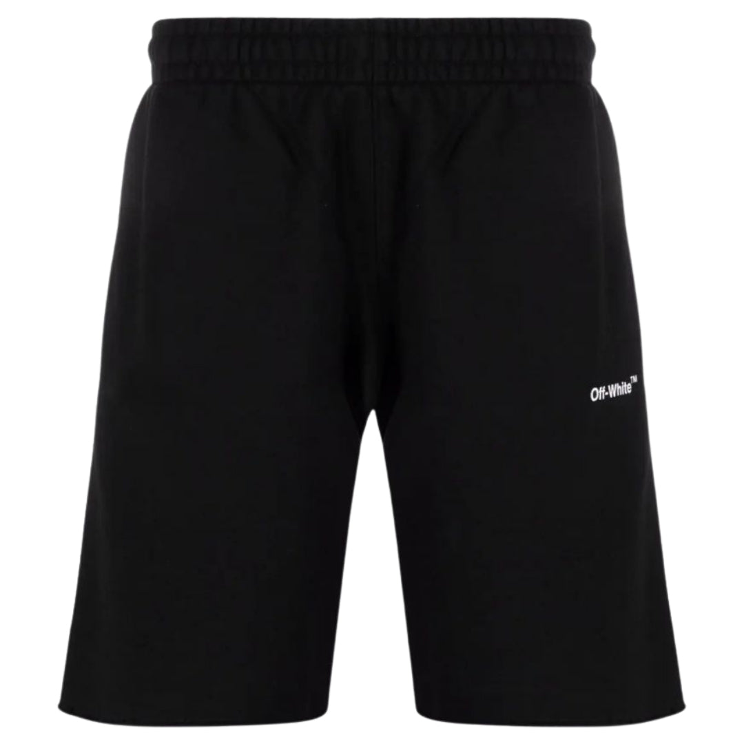 Off-White Mens Caravaggio Diag Sweatshort Black Cotton - Size X-Large