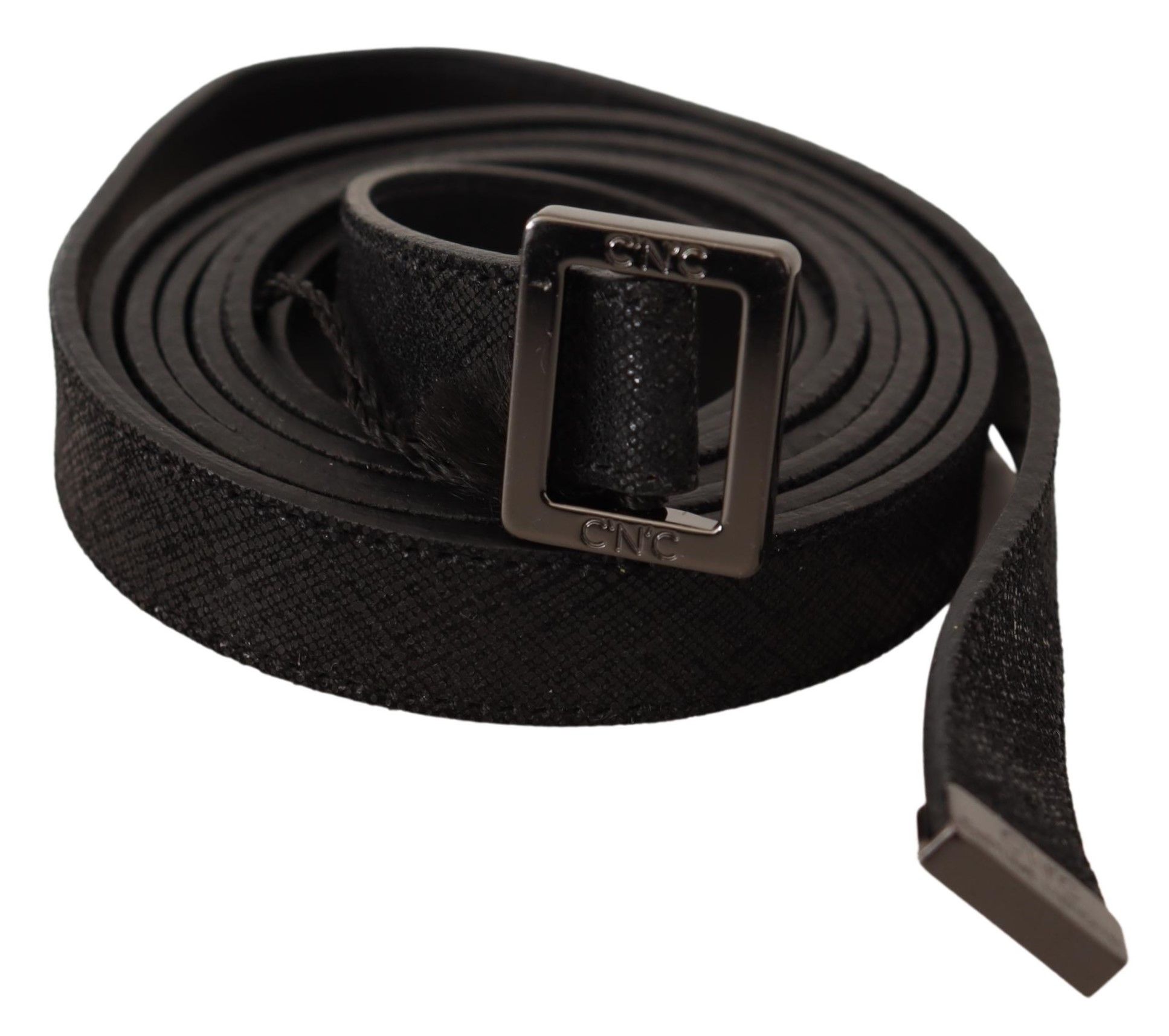 Costume National WoMens Black Leather Metal Buckle Waist Belt - Size 85 cm