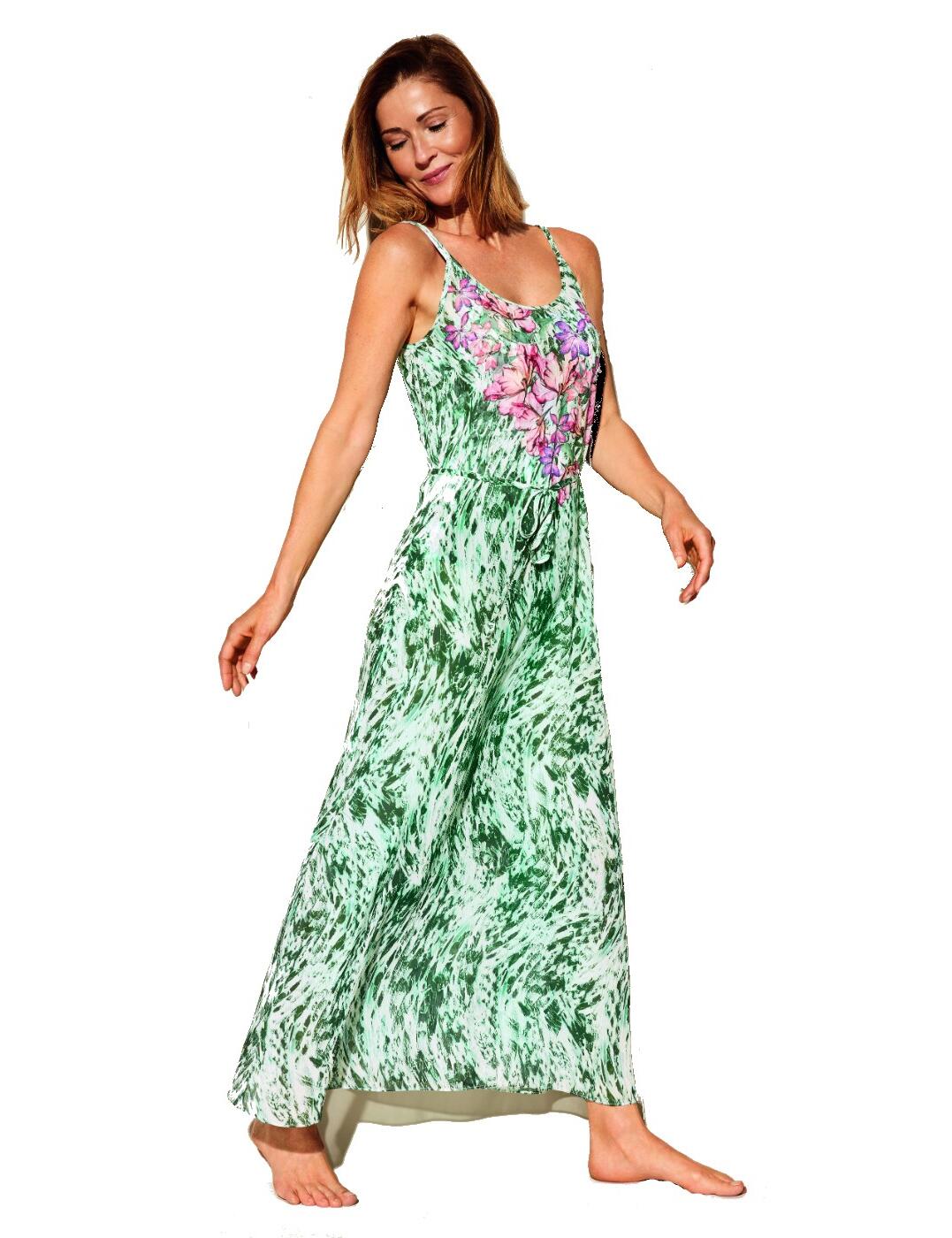 Triumph Womens Floral Cascades Beach Dress - Green - Size X-Small