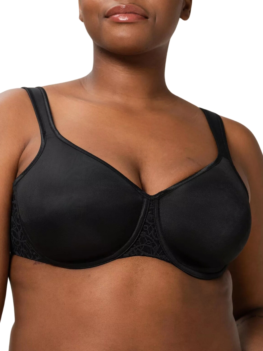 Triumph Womens Comfort Minimizer Bra - Black Polyamide - Size 42D