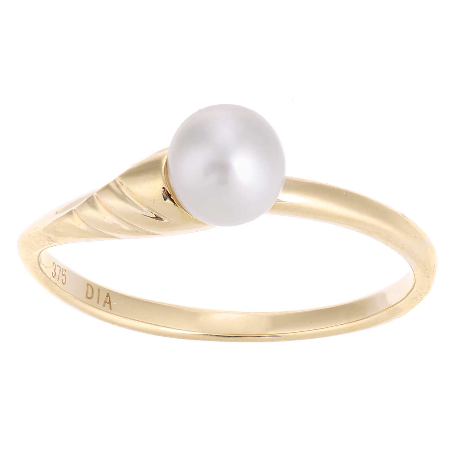 Diamant L'Eternel Womens 9ct Yellow Gold with White Cultured pearl Ring - Size L