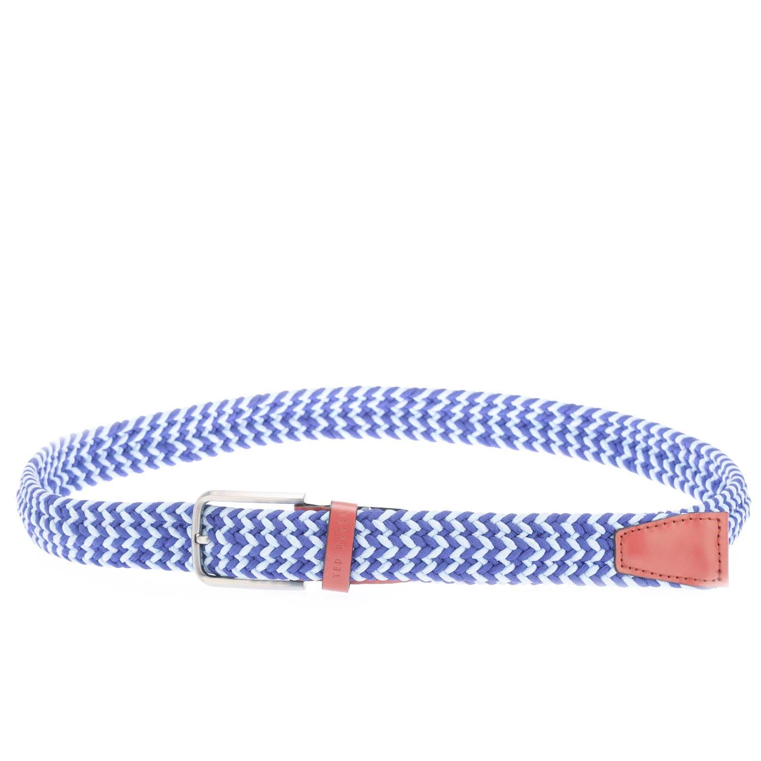 Ted Baker Mens Accessories Callen Woven Elastic Belt in Blue - Size L/XL