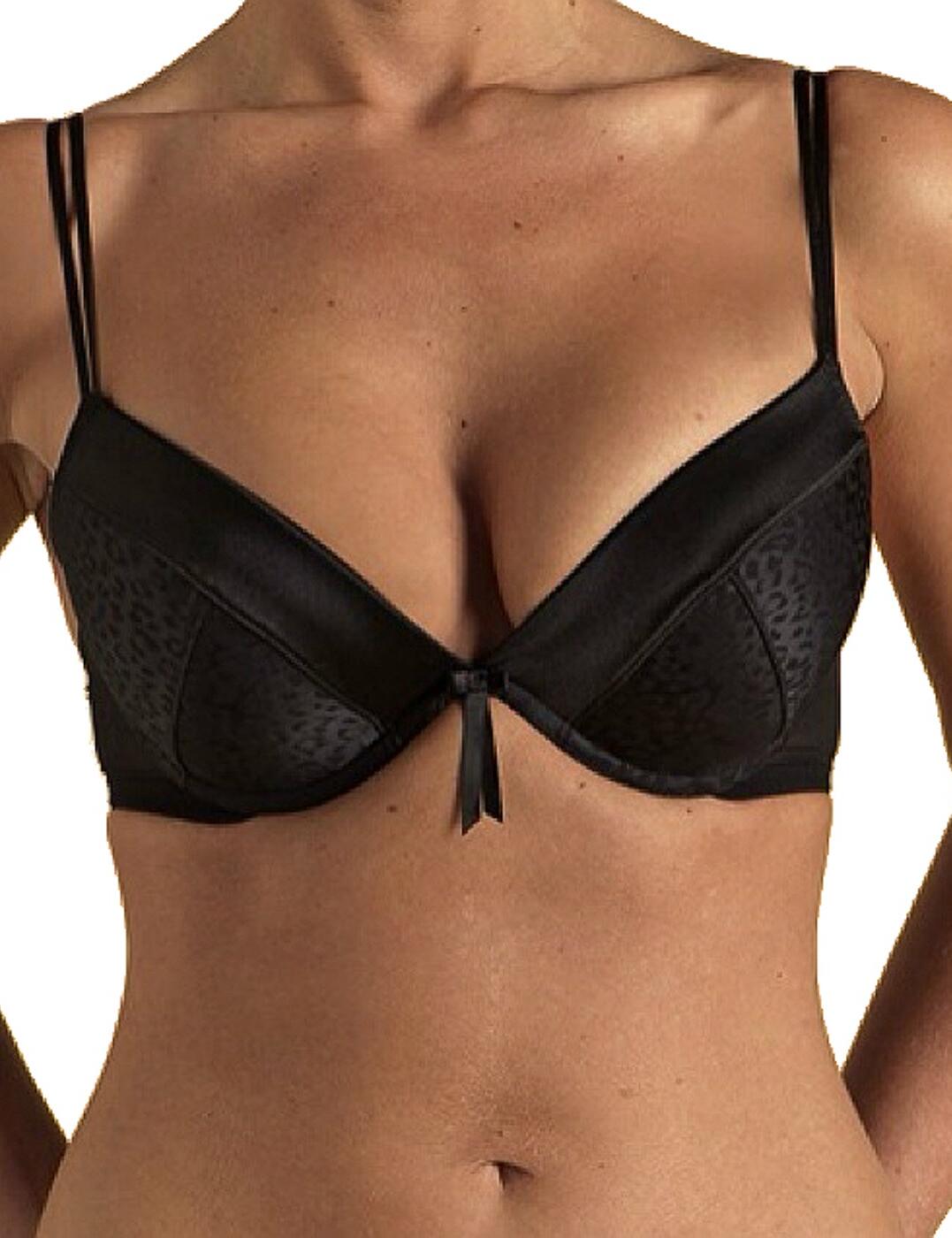 Ultimo Womens Feline Plunge Bra - Black - Size 36FF