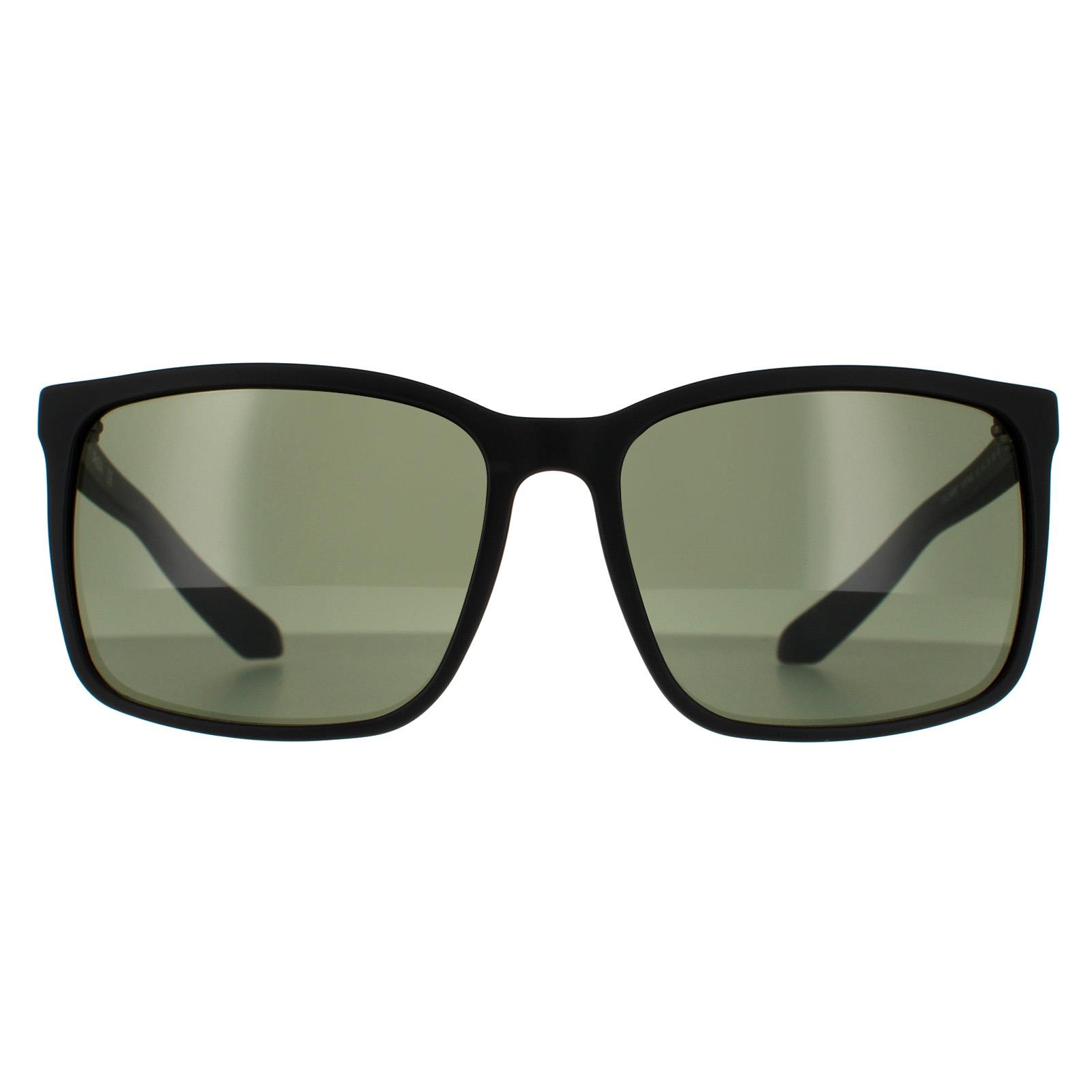 Dragon Square Mens Matte Black G15 Green Sunglasses - One Size