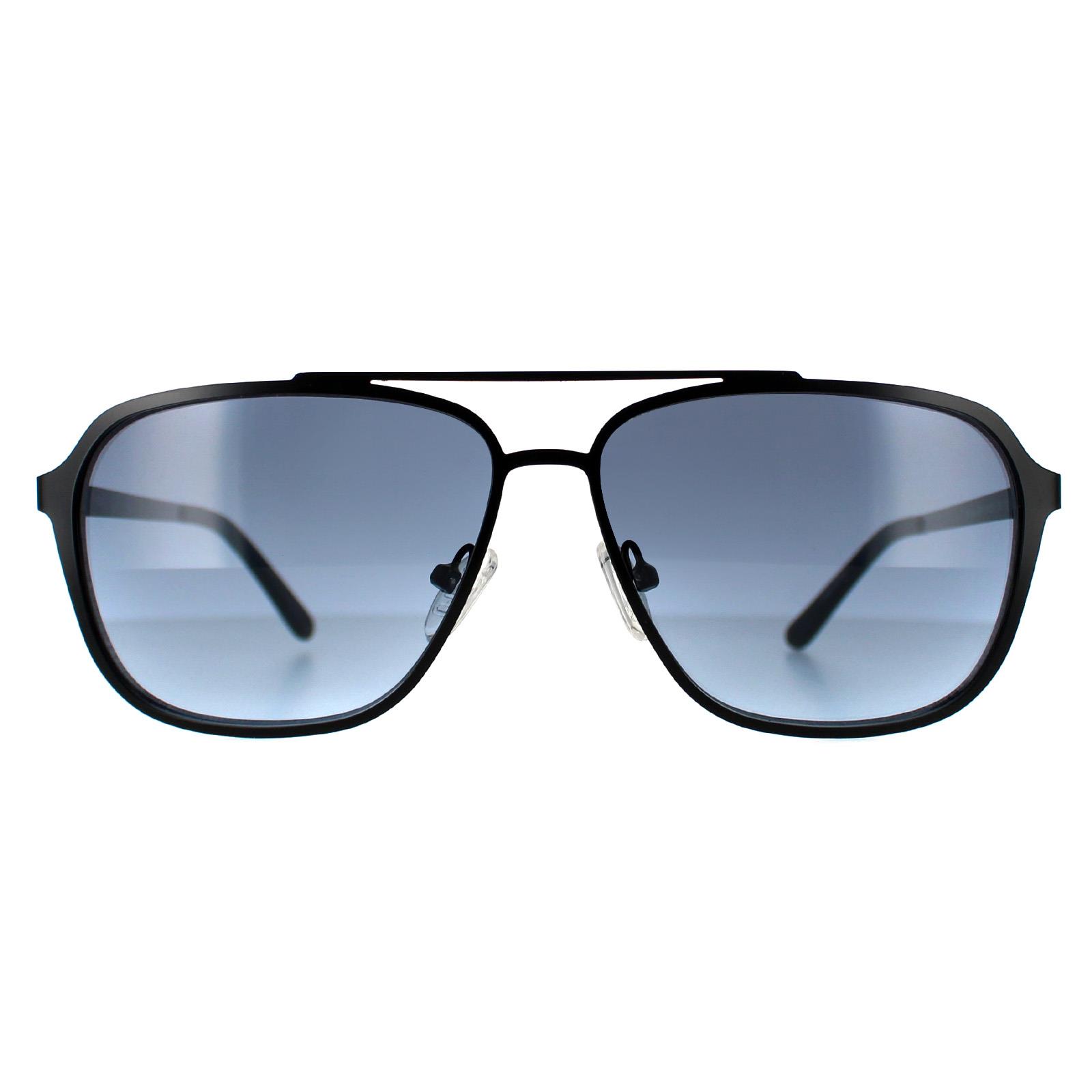 Guess Aviator Mens Matte Black Blue Gradient GF0184 Metal - One Size