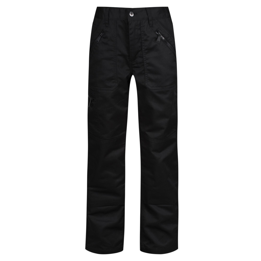 Regatta Professional Womens Pro Action Durable Work Trousers - Black Cotton - Size 18 Short