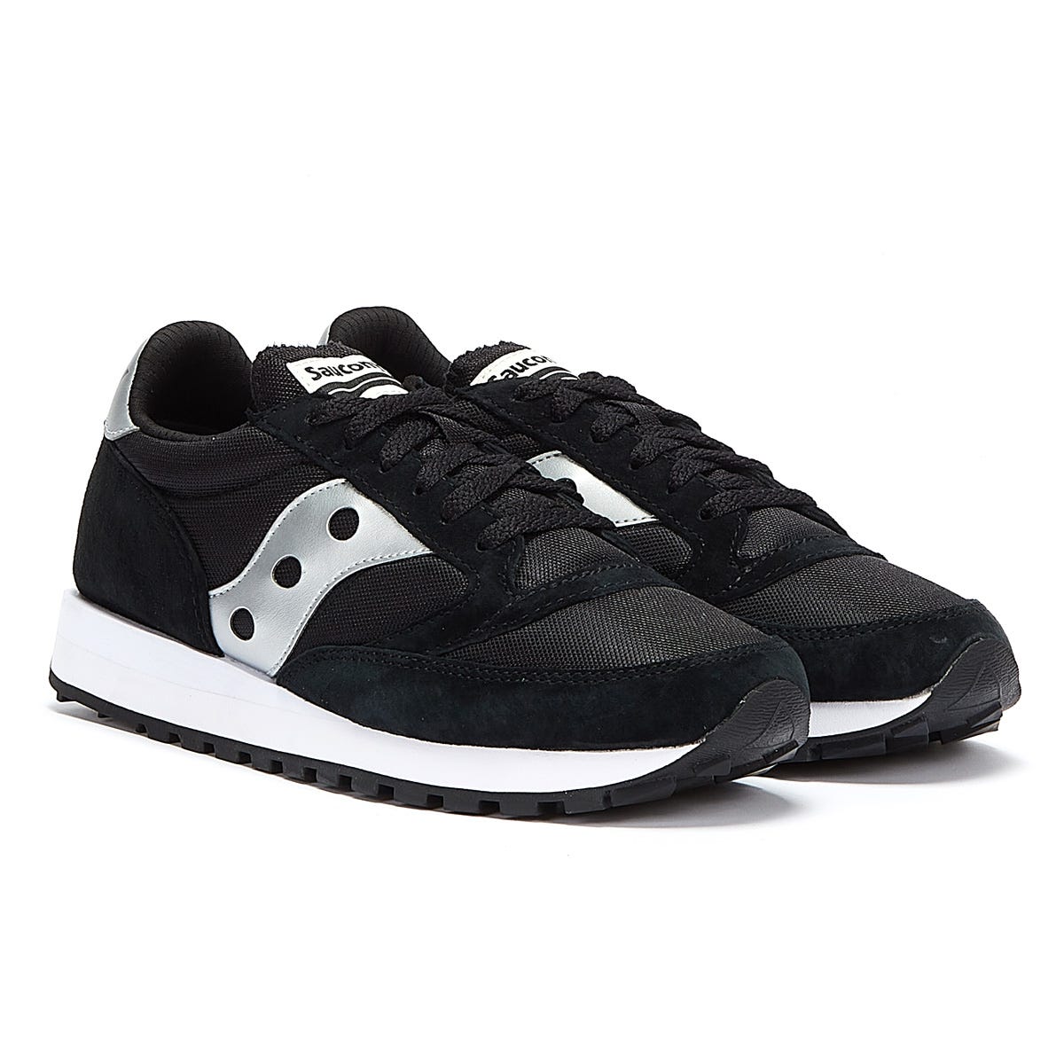 Saucony Mens Originals Jazz 81 Trainers in Black Silver - Black & Silver Leather (archived) - Size UK 9.5