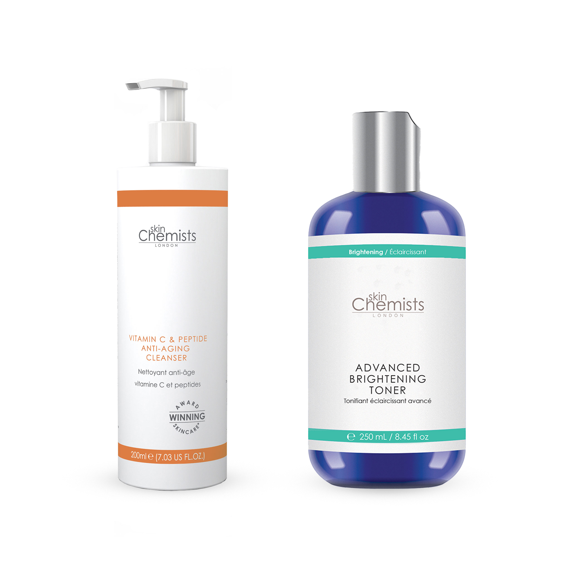 Skin Research Chemists Brightening Cleanse & Tone Bundle (200ml & 250ml) - One Size