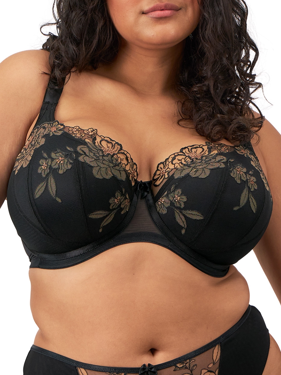 Elomi Womens Teagan Half Cup Bra - Black polyamide - Size 38G