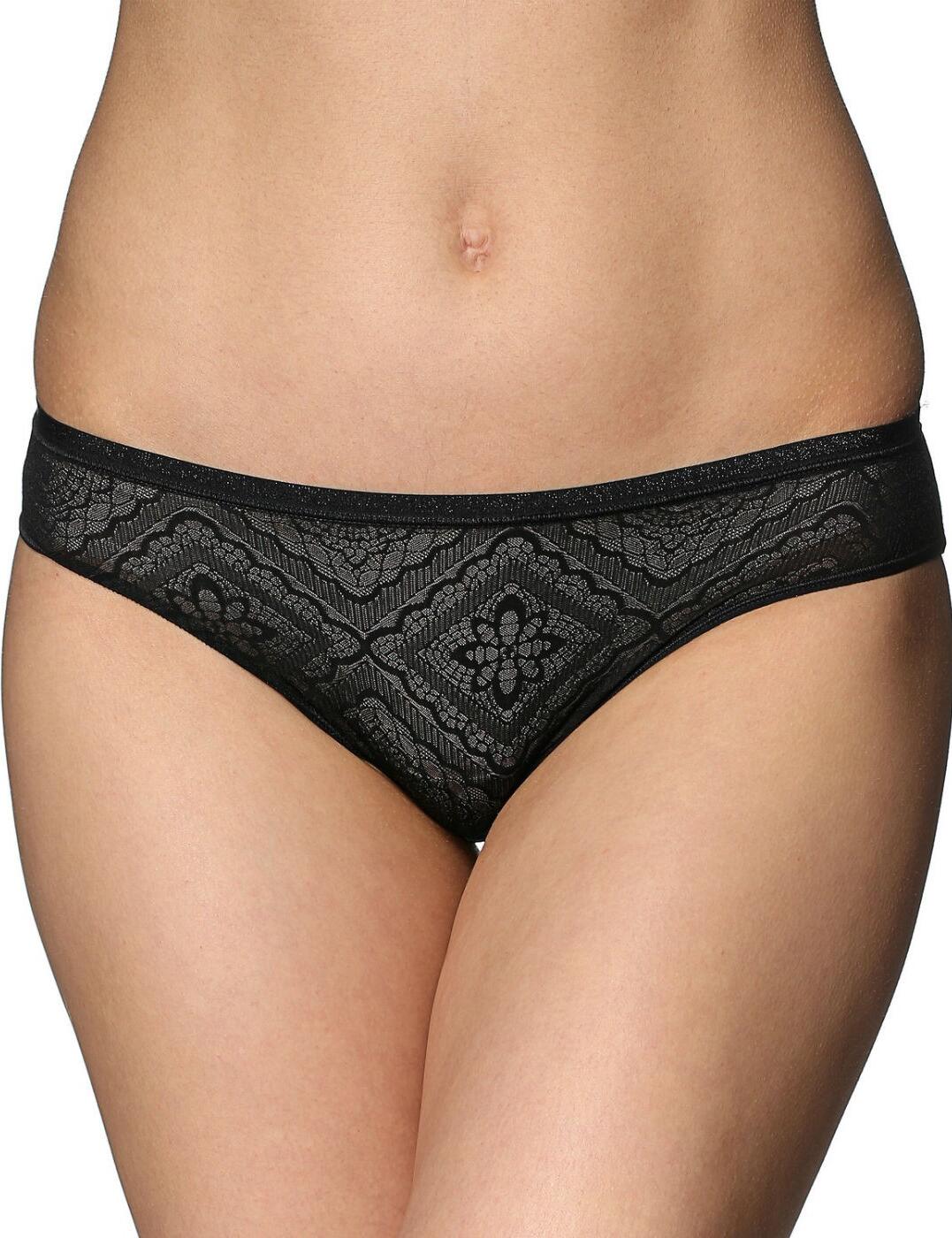 Wonderbra Womens Ultimate Silhouette Lace Brazilian Brief - Black - Size Large