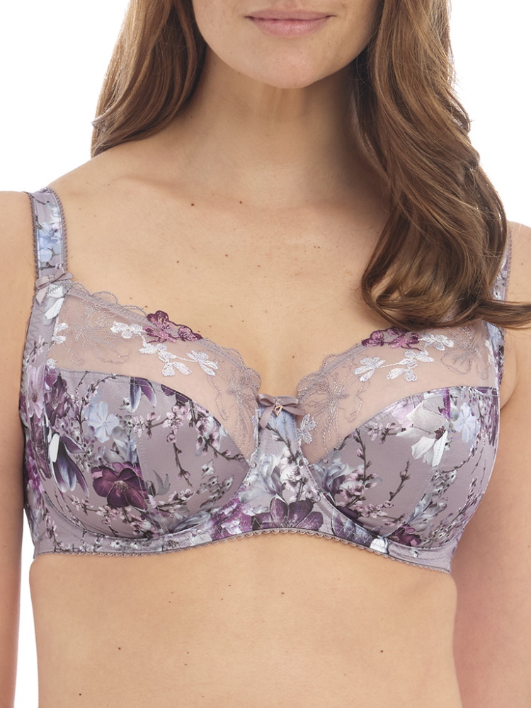 Fantasie Womens Ellyn Side Support Bra Vintage Blossom - Grey Nylon - Size 30D UK BACK/CUP