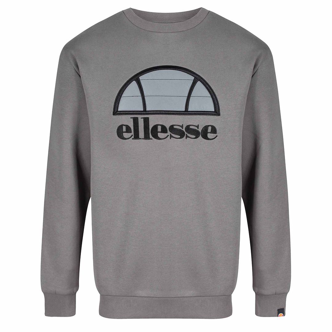 Ellesse Manto Mens Grey Sweater - Dark Grey Cotton - Size X-Large