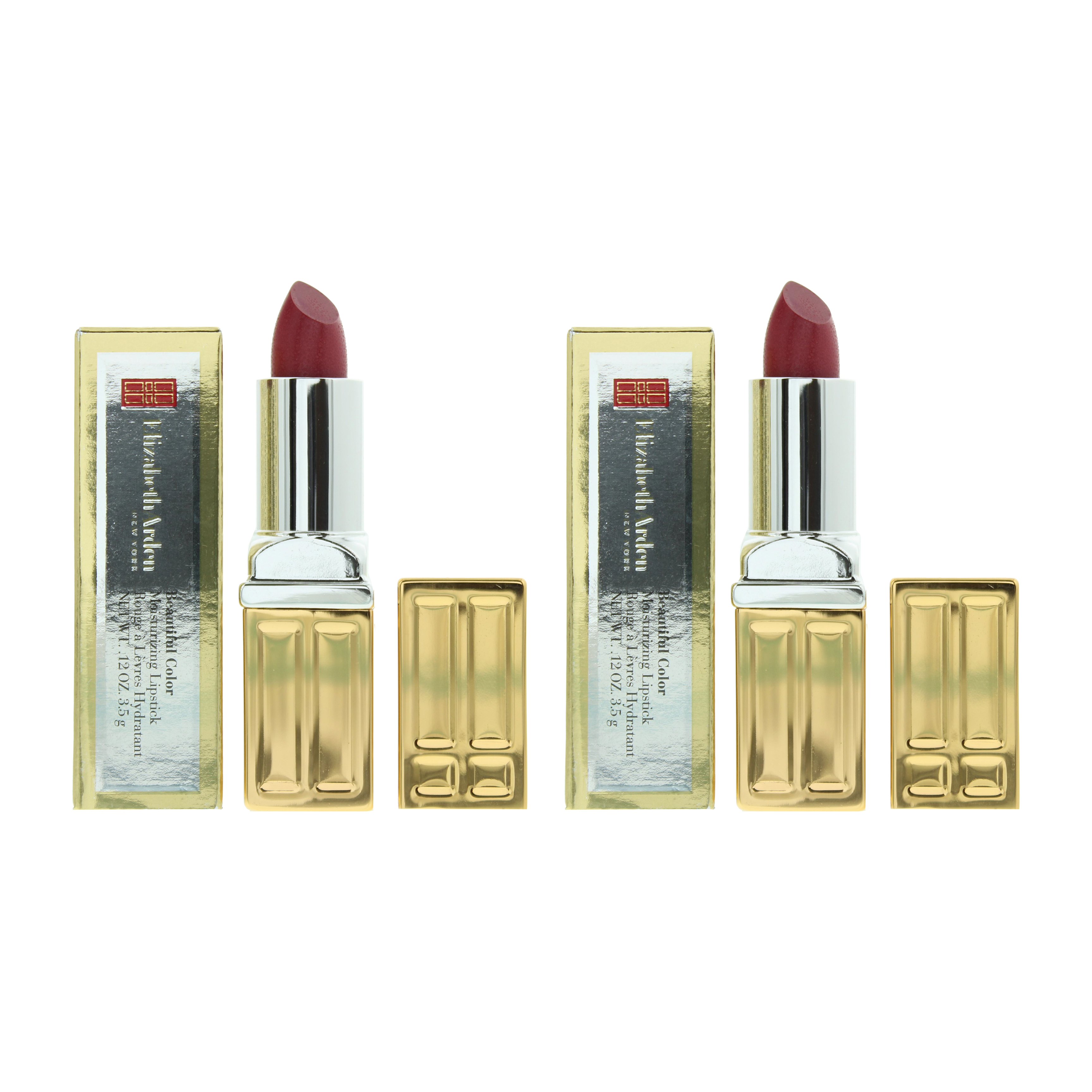 Elizabeth Arden Womens Beautiful Color Moisturising Lipstick 3.5g 34 Rose Berry x 2 - One Size