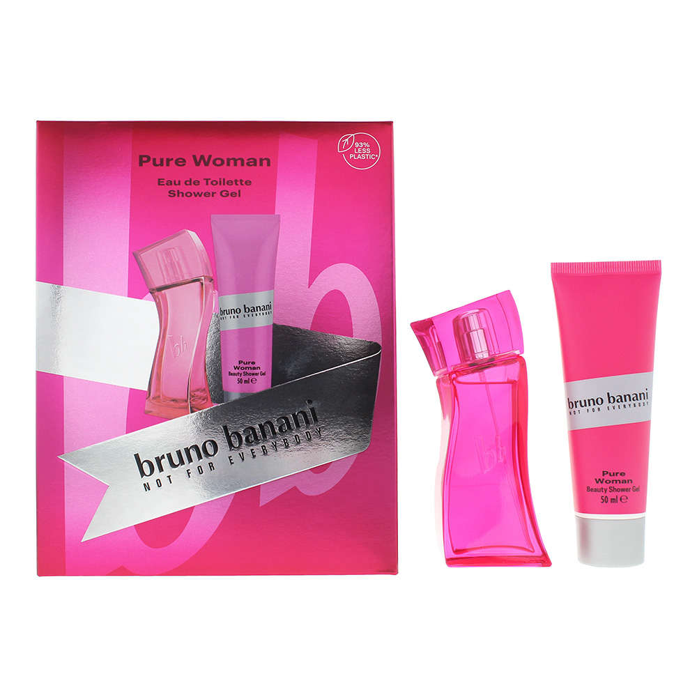 Bruno Banani Womens Pure Woman Gift Set Eau De Toilette 30ml & Shower Gel 50ml - Black - One Size